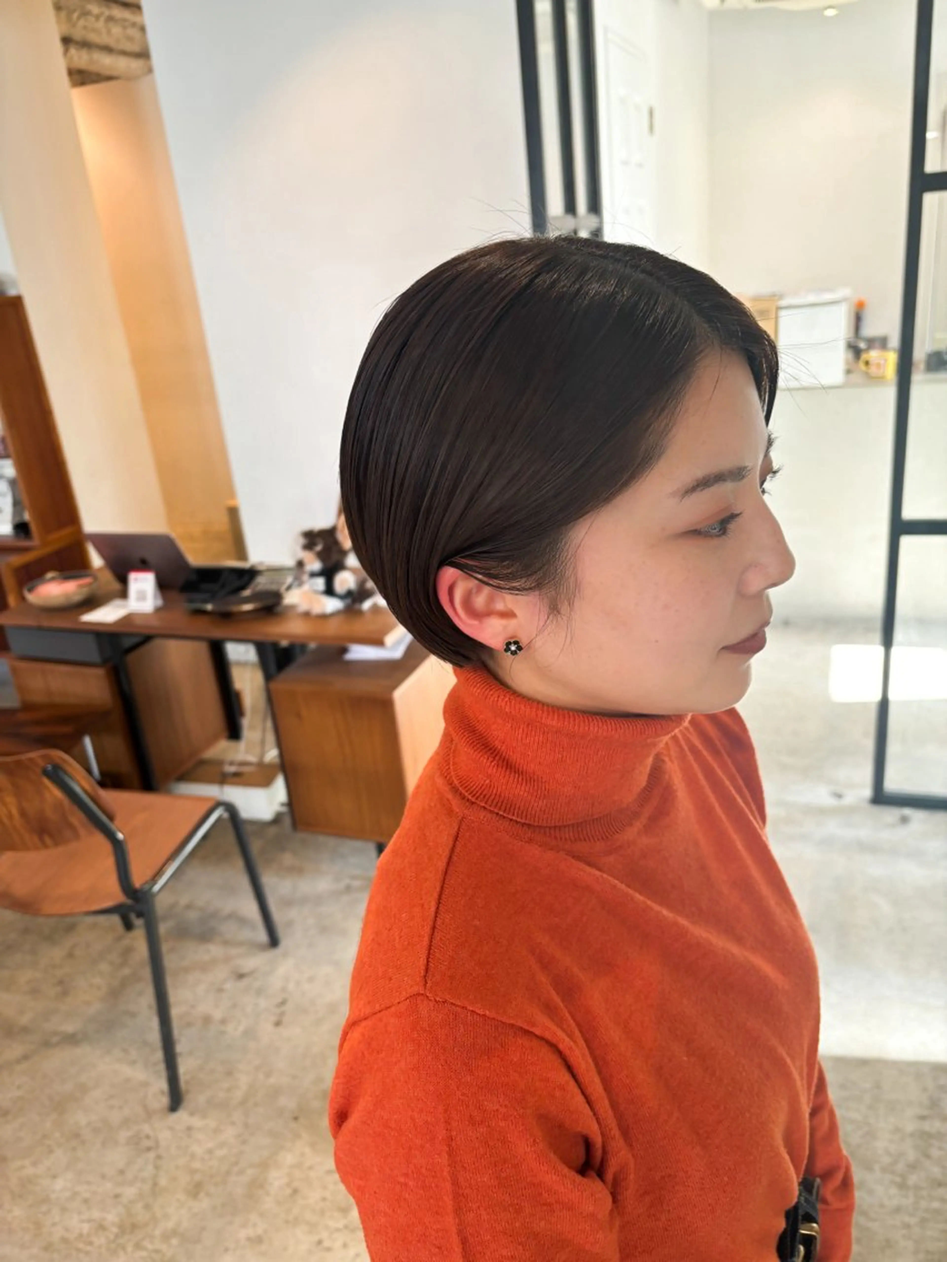 ショート カラー ショートボブ 丸みショート アッシュ 透明感カラー ボブ カット ヘアカラー トリートメント Takuma✨中目 ショート　ボブのヘアスタイル