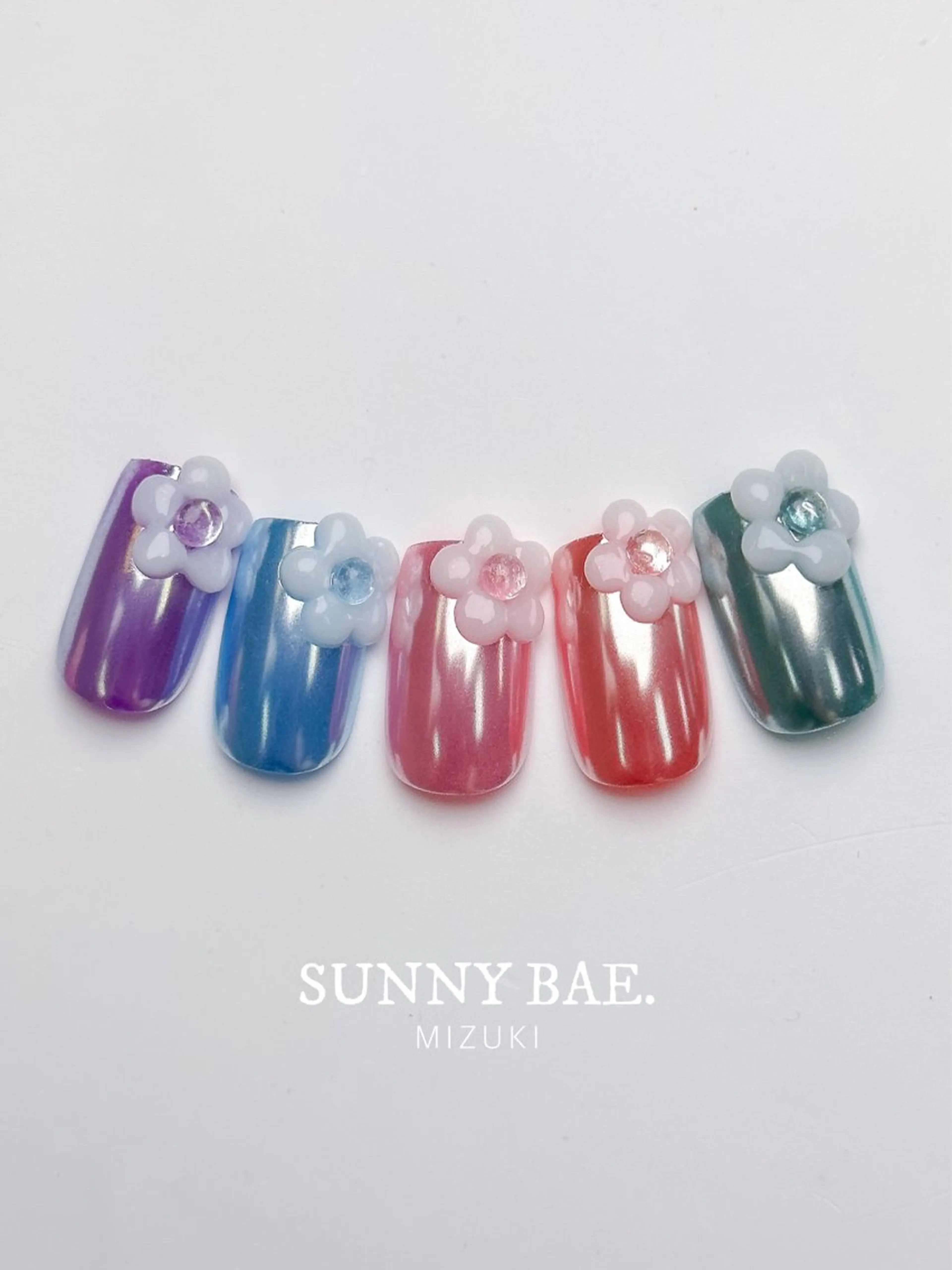 ネイル フラワーネイル ジェルネイル ぷっくりネイル 春ネイル ハンドネイル SUNNY BAE. 🌼MIZUKIのネイルデザイン