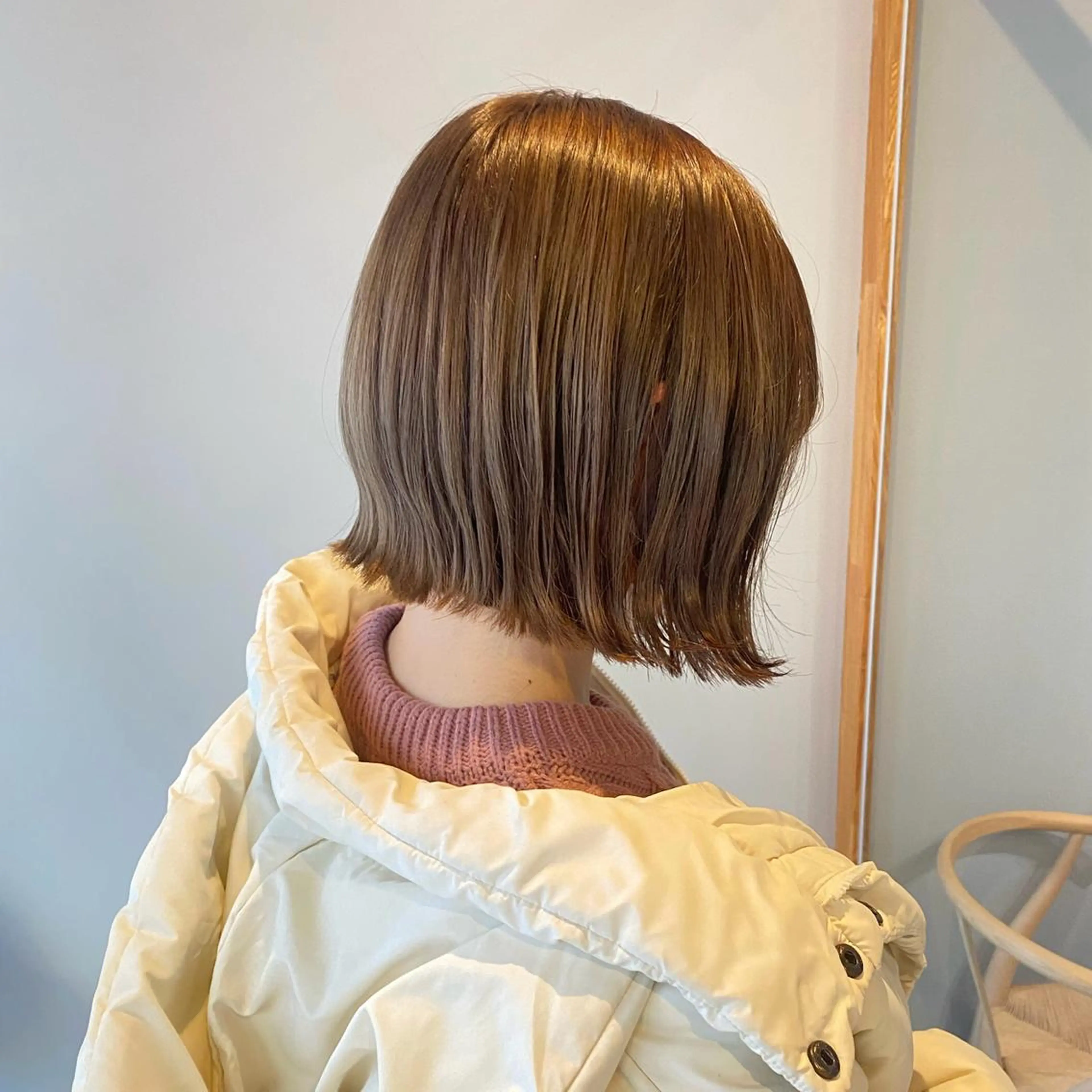 ショート 切りっぱなしボブ ボブ カット ヘアカラー shiga mariaのヘアスタイル
