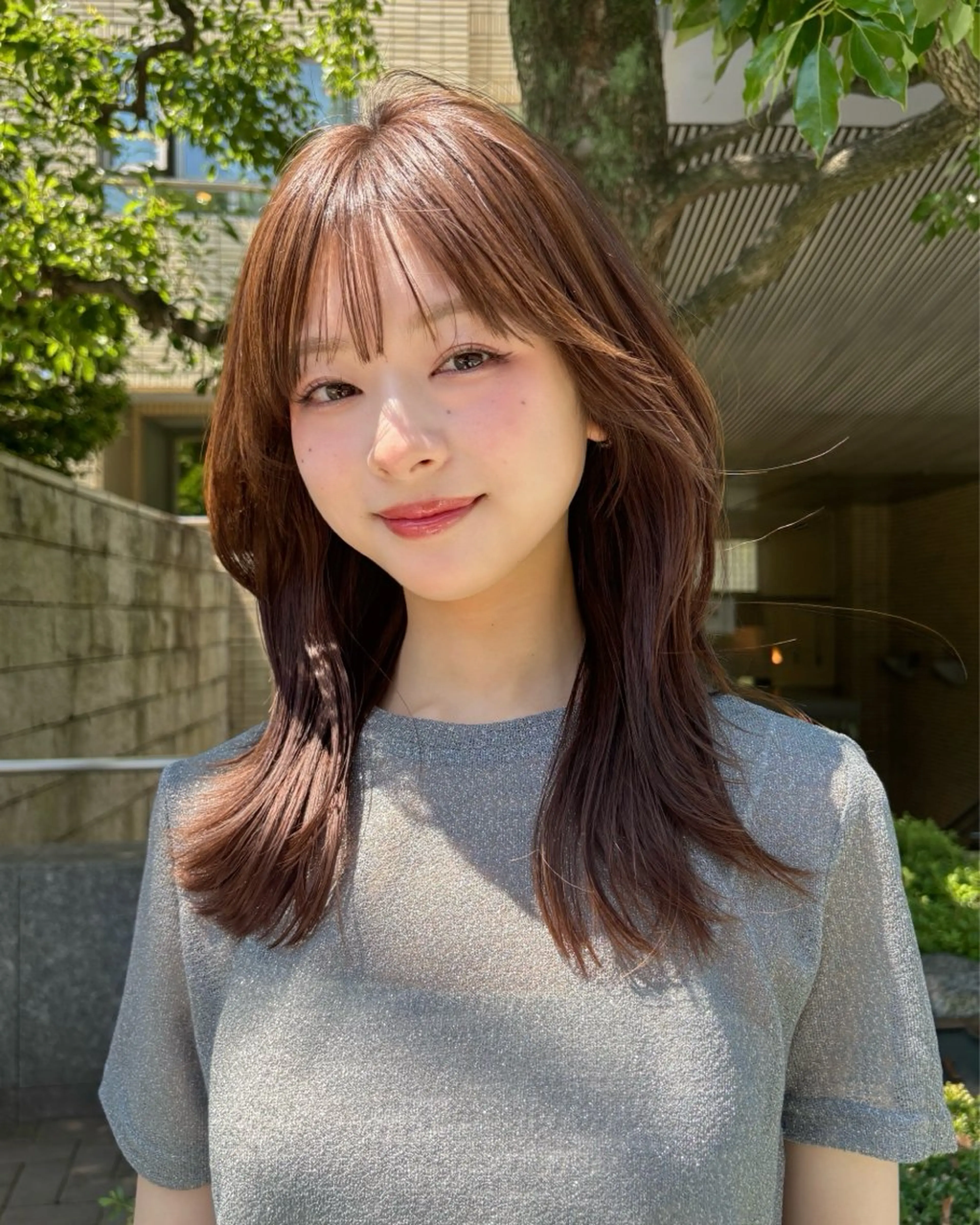 ミディアム カラー カット ヘアカラー ren ボブロブ/ミディアムのヘアスタイル