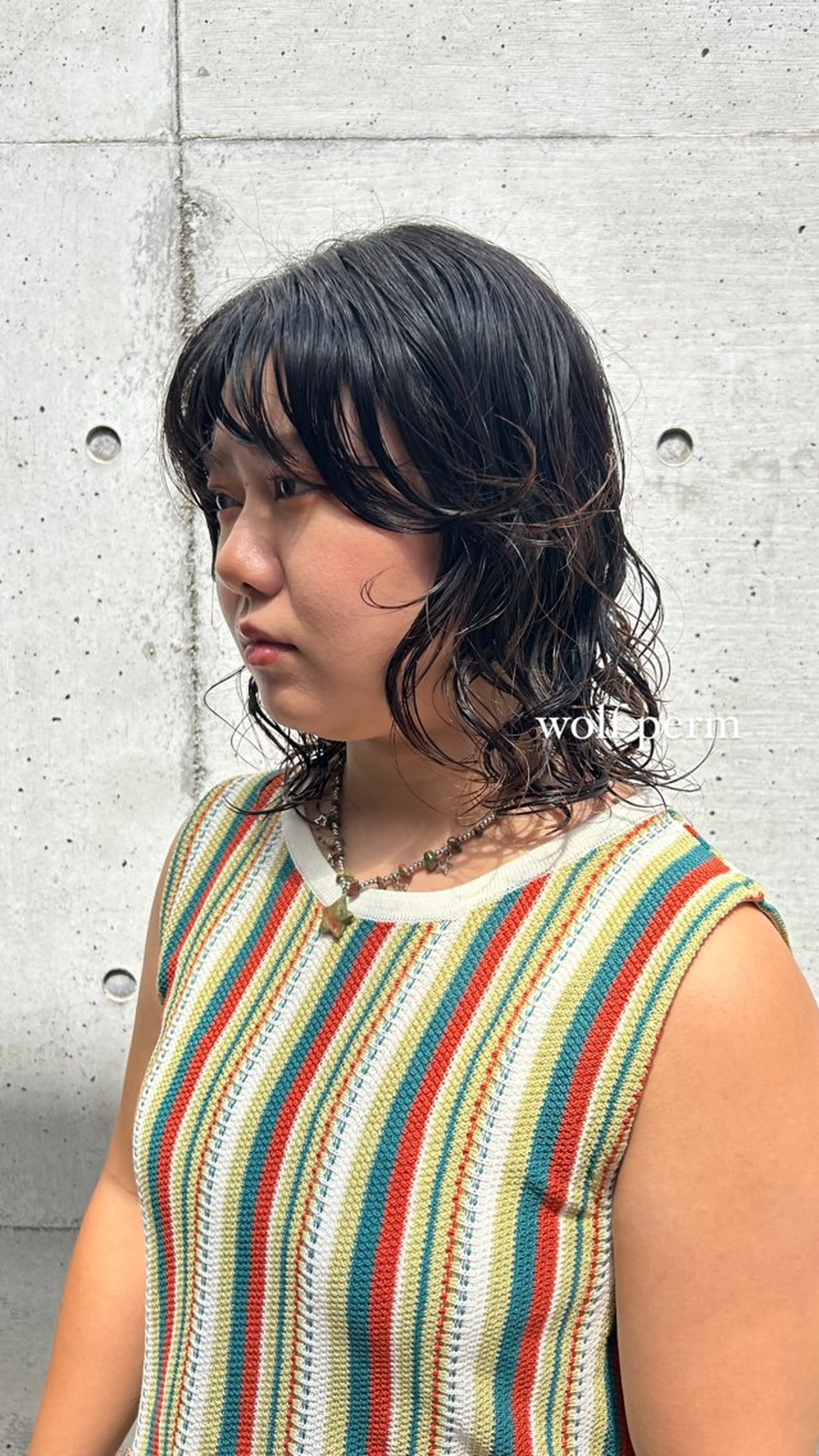 ミディアム パーマ カット パーマ ミウラナツサ 🖤レイヤーカットのヘアスタイル