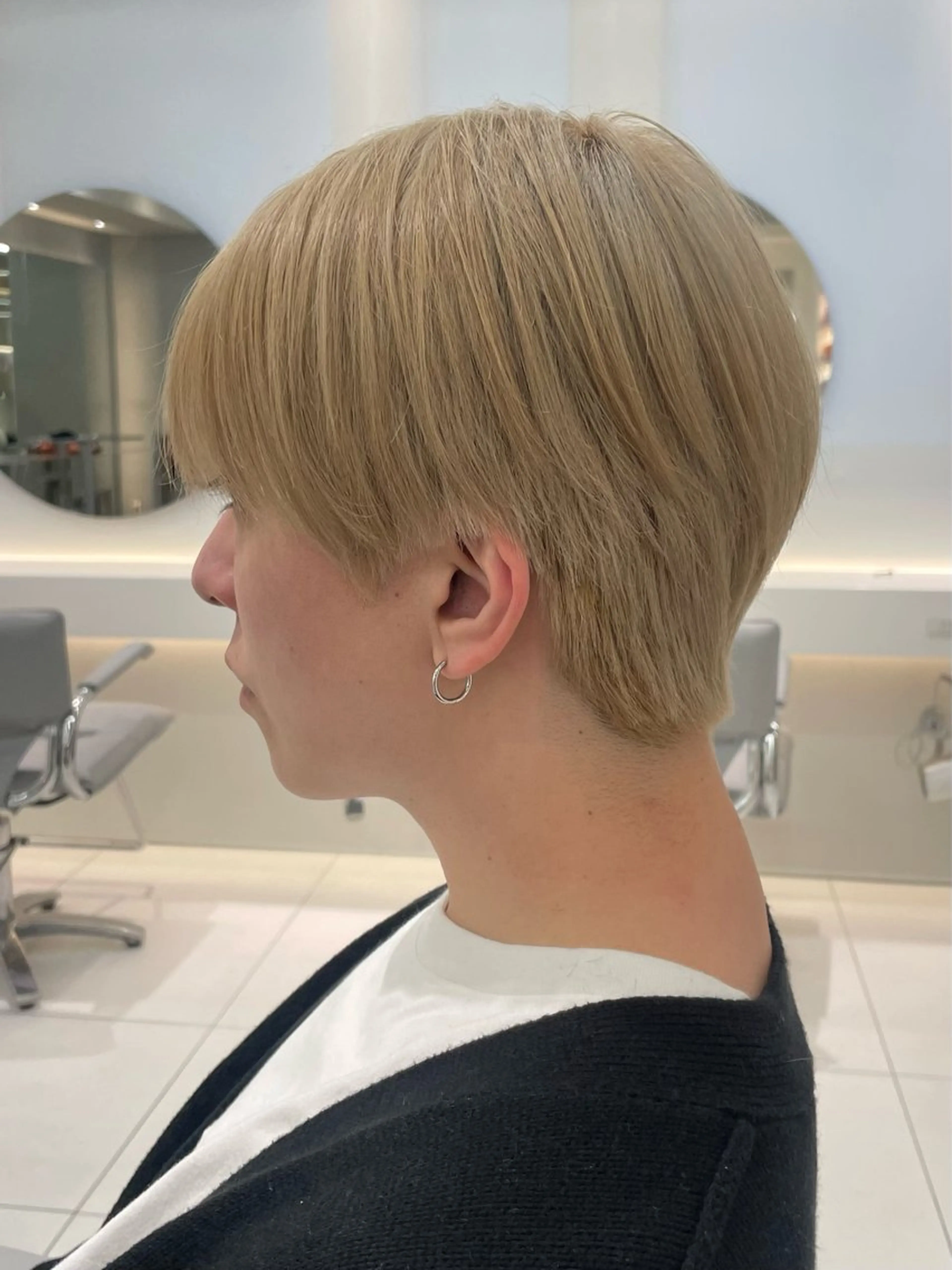 ショート カラー メンズ マッシュ シースルーマッシュ カット センターパート/ マッシュ 小野 樹のヘアスタイル