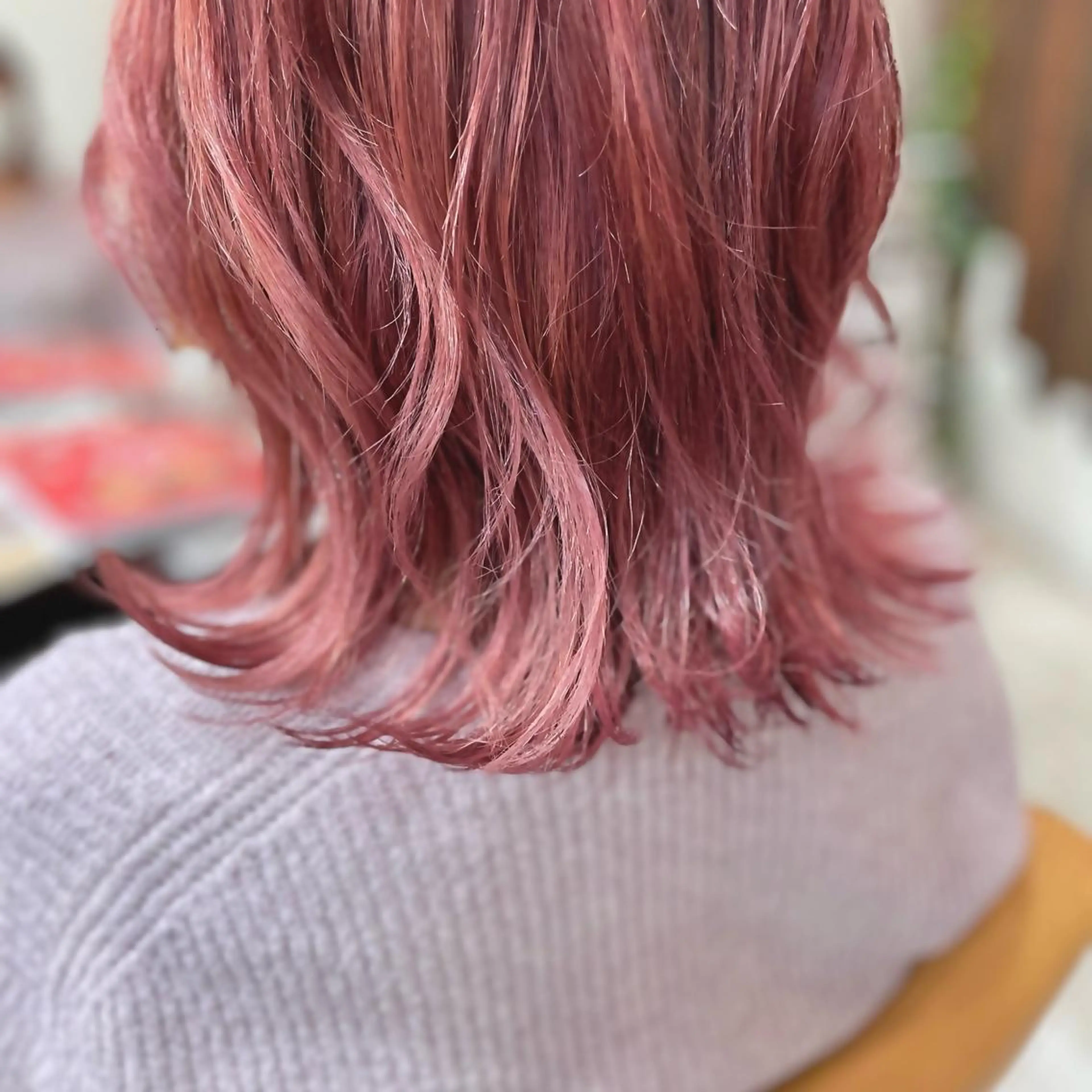 ミディアム カラー ブリーチ ピンクカラー edA所属・竹内 央のヘアスタイル