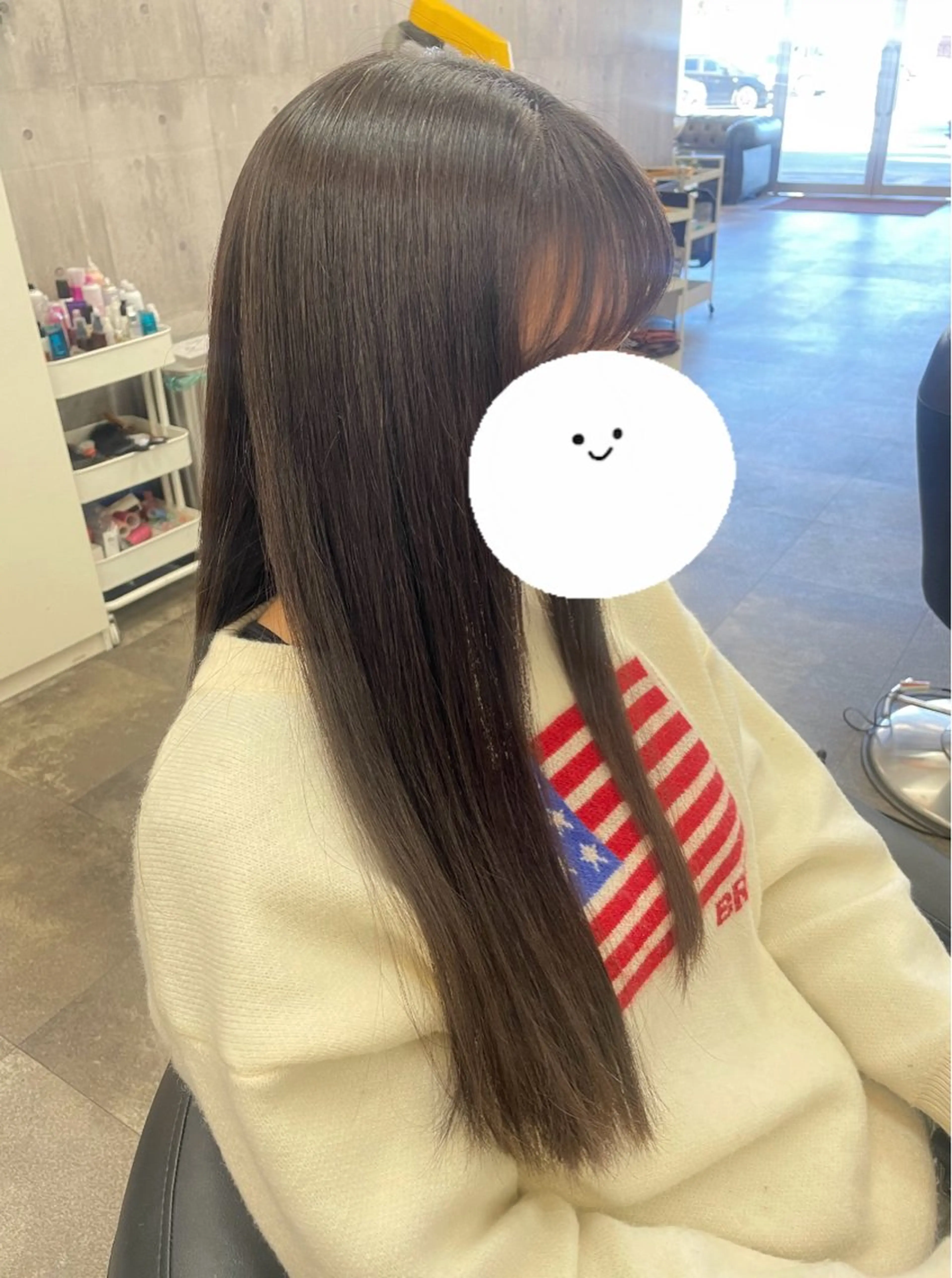 ロング パーマ くせ毛 縮毛矯正 縮毛矯正 藤田 麗安のヘアスタイル
