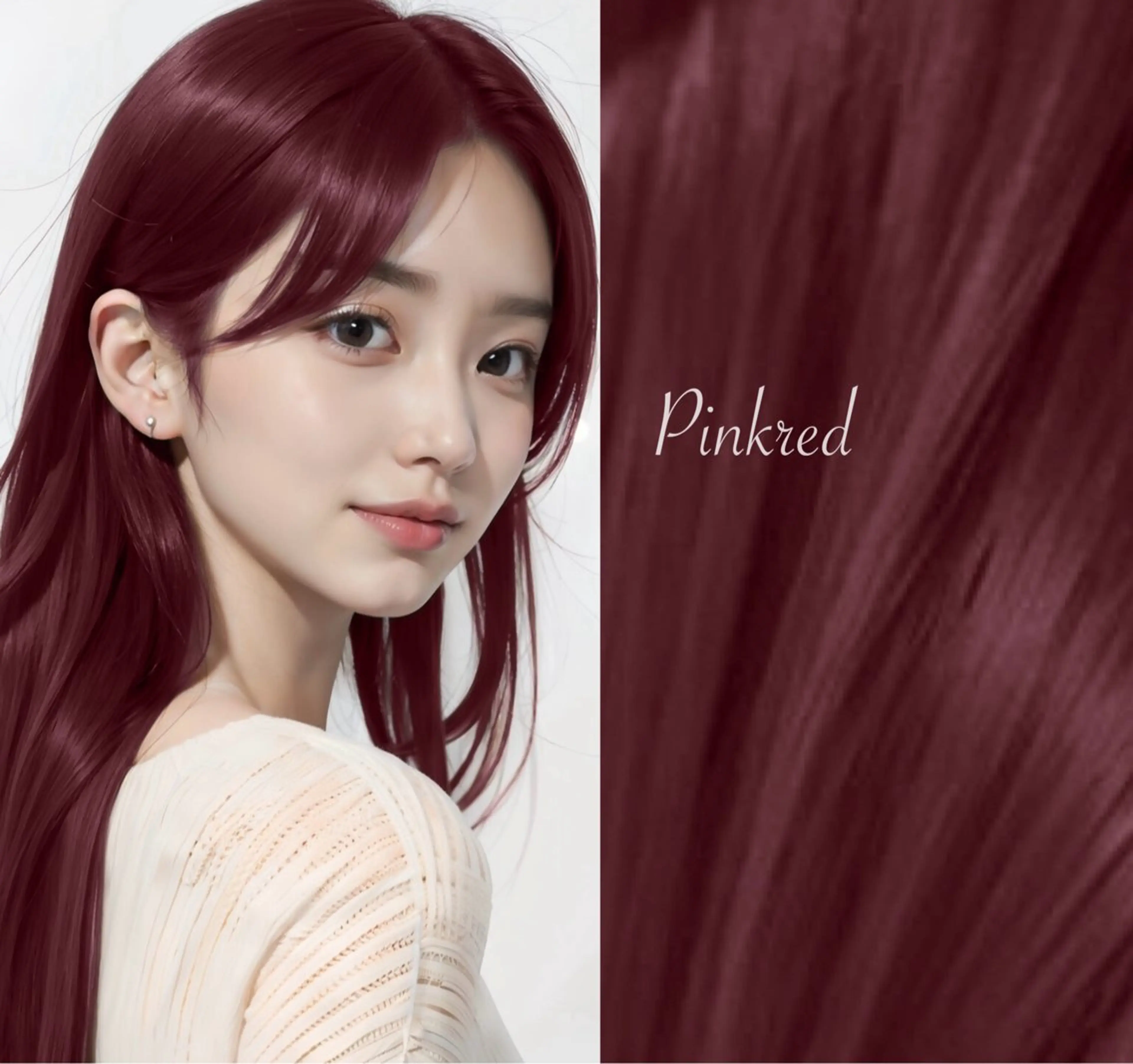 ロング カラー ヘアアレンジ ブリーチ ボルドーカラー ブラウンカラー カシス ダブルカラー 🎈ブリーチなし暖色 カラー/レッド/ゆいのヘアスタイル