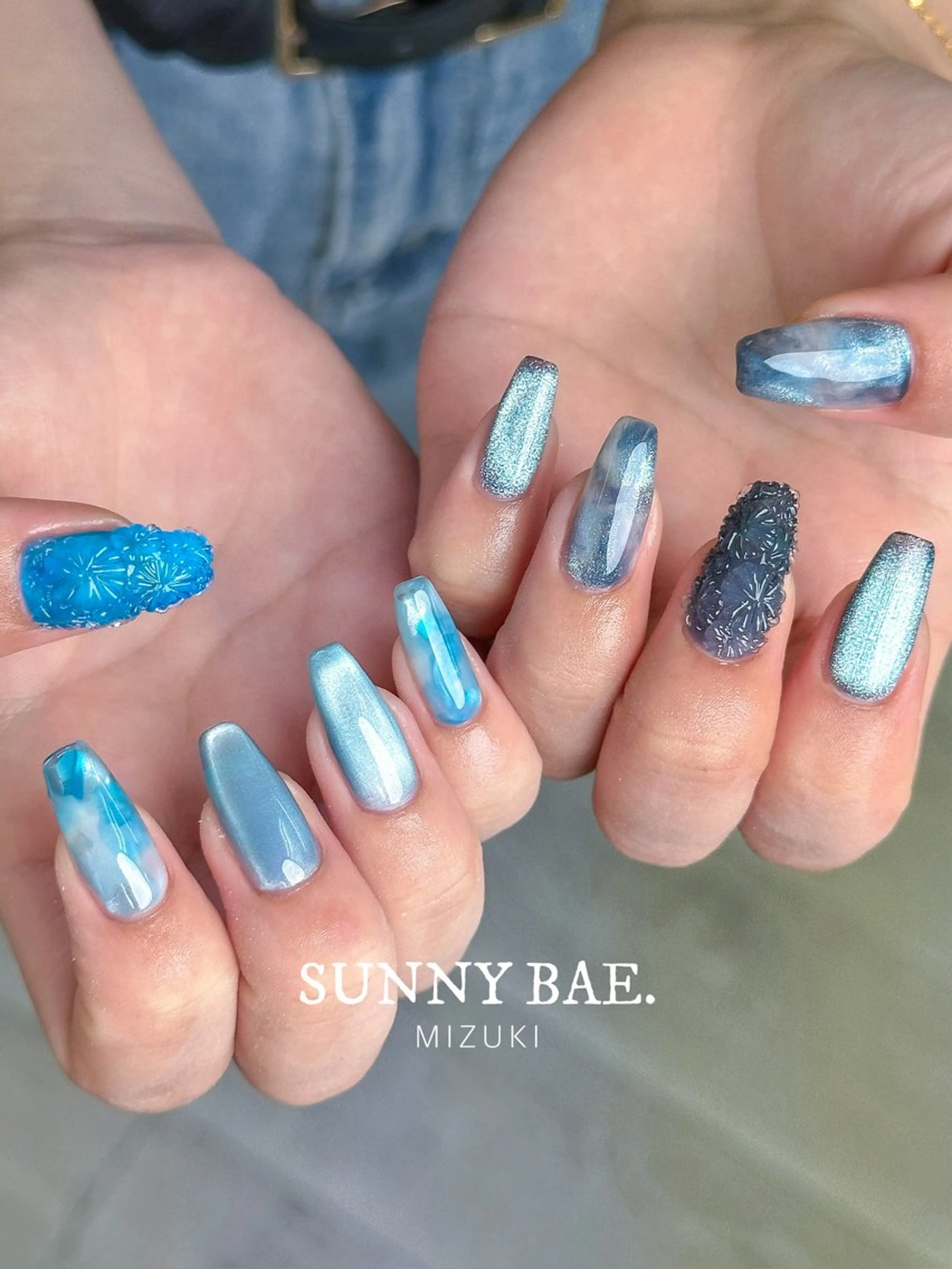 ネイル ジェルネイル マグネットネイル ニュアンスネイル ハンドネイル SUNNY BAE. 🌼MIZUKIのネイルデザイン