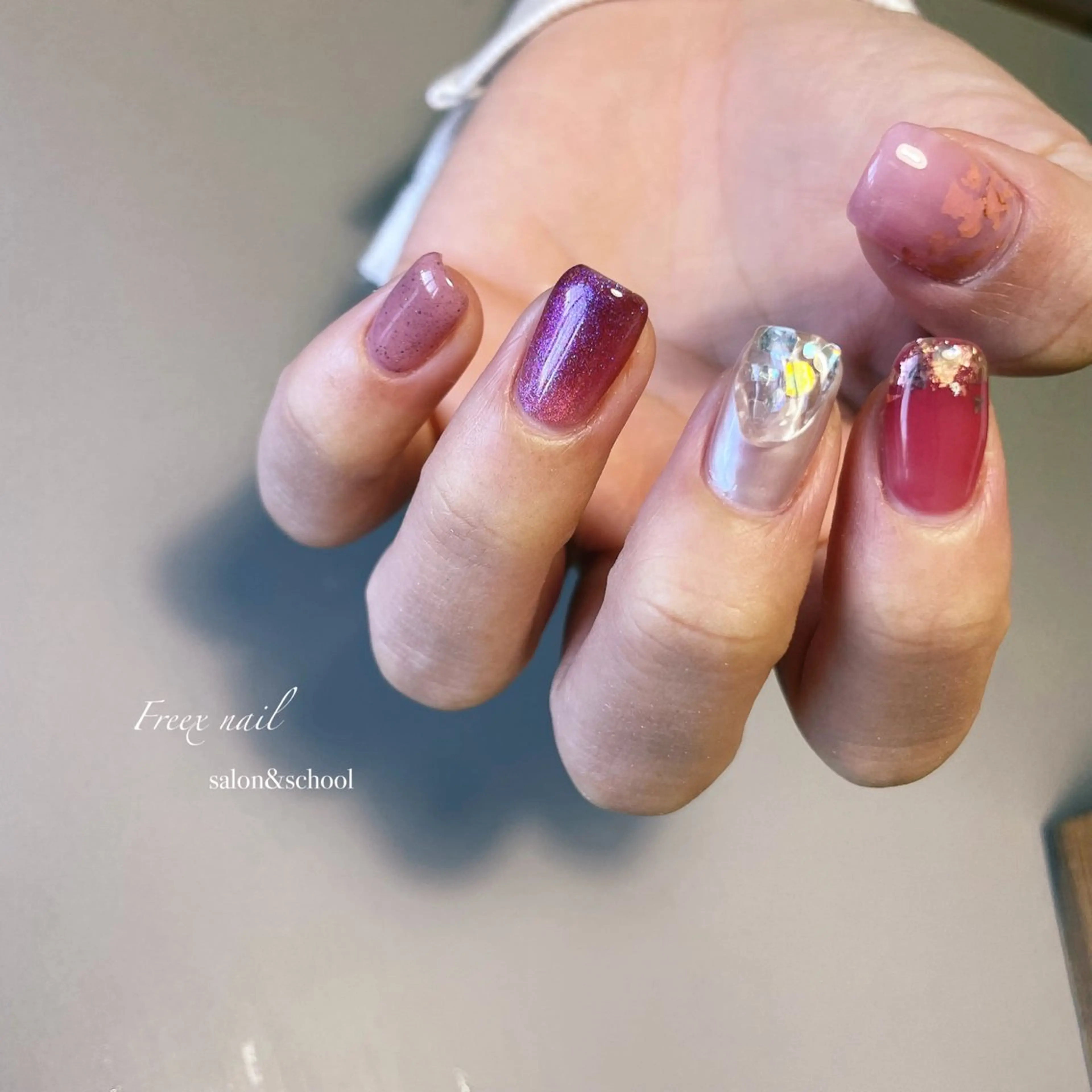 ネイル マグネットネイル ピンク 春ネイル Freex nail所属・freex nail /ニュアンス/個性派のネイルデザイン