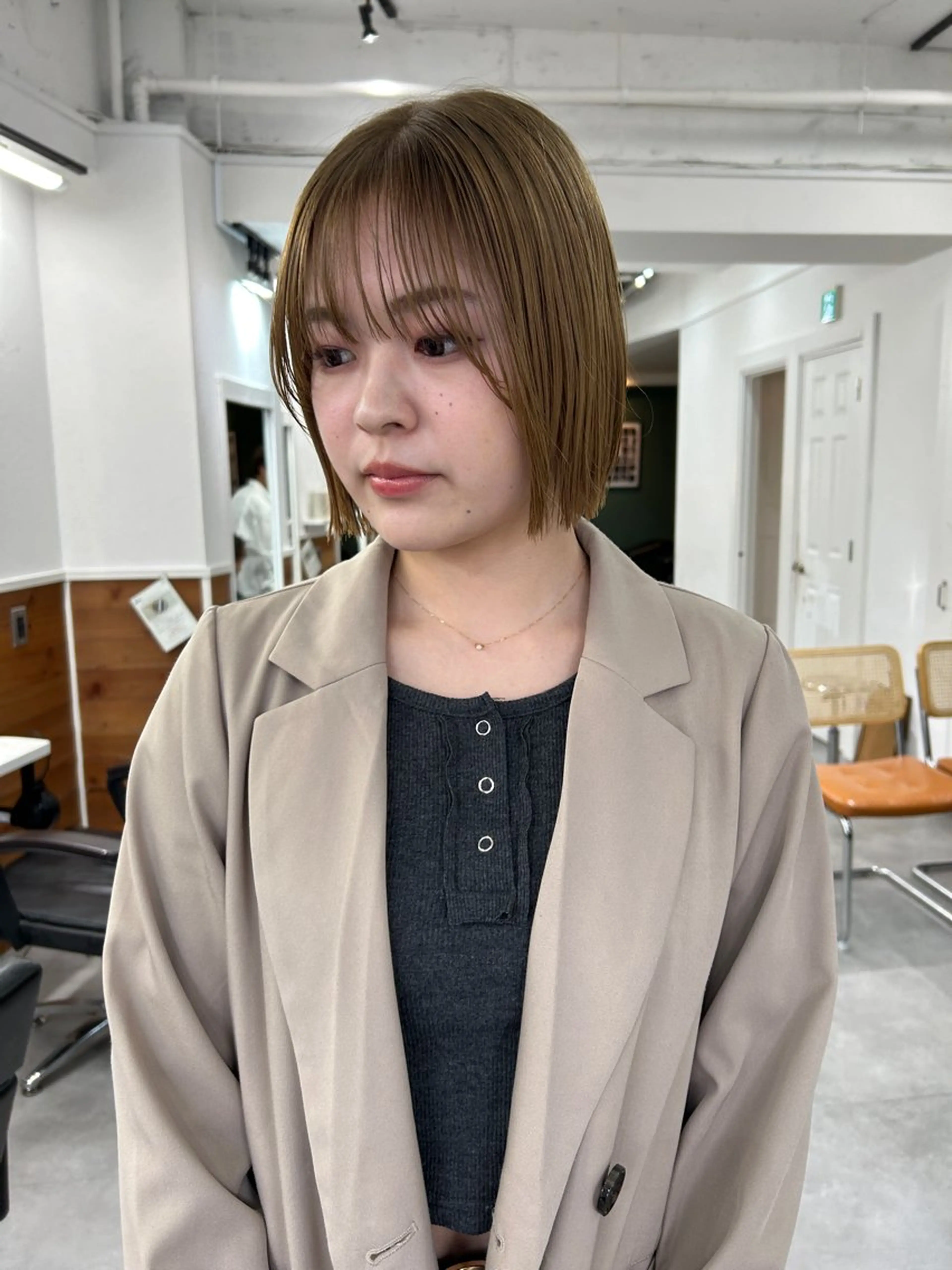 ミディアム カラー カット ヘアカラー トリートメント ボブ/透明感カラー /サナ🌼のヘアスタイル