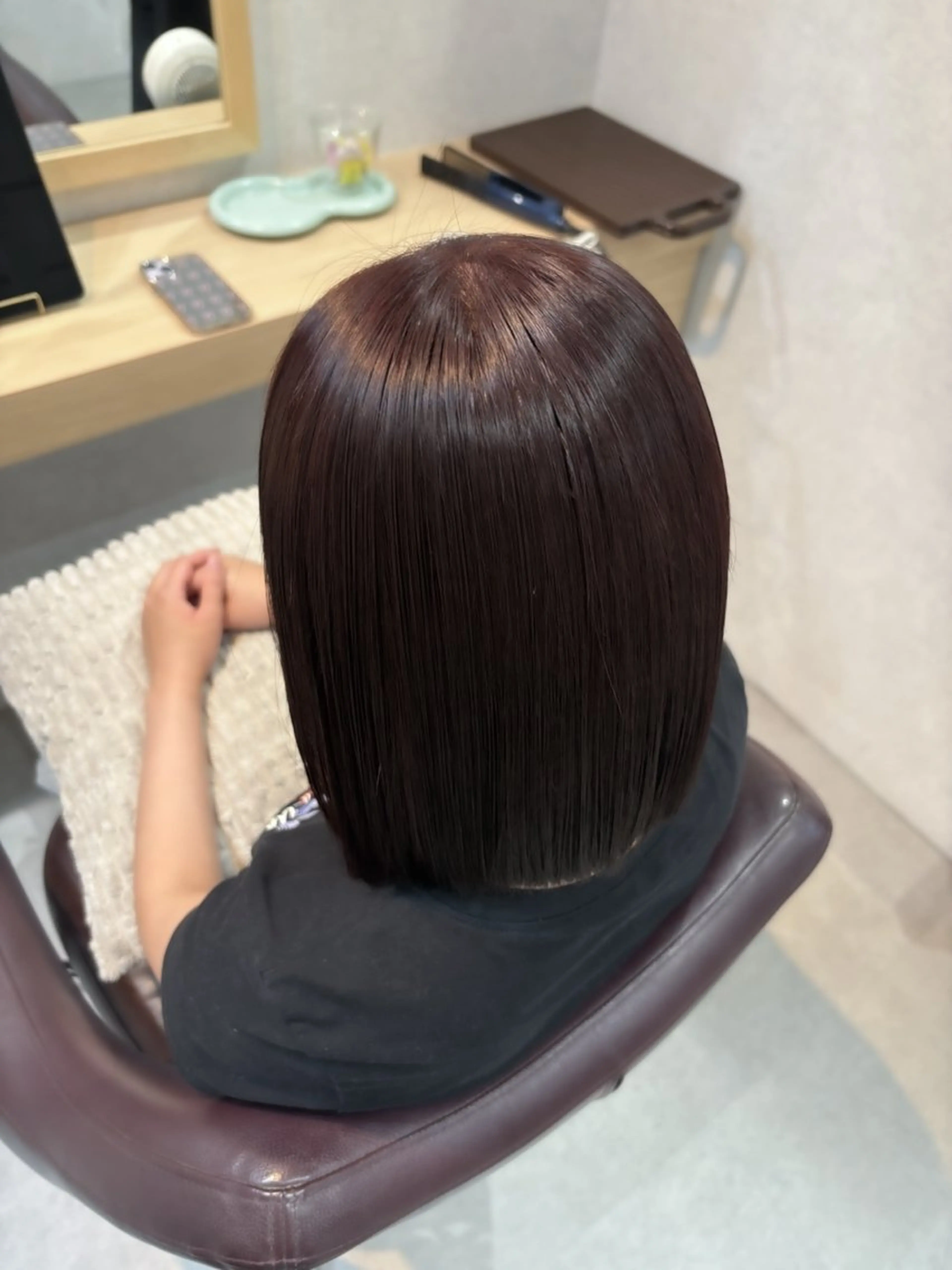 ミディアム カット ヘアカラー トリートメント ブラウンカラー 🫧tomoka🫧のヘアスタイル