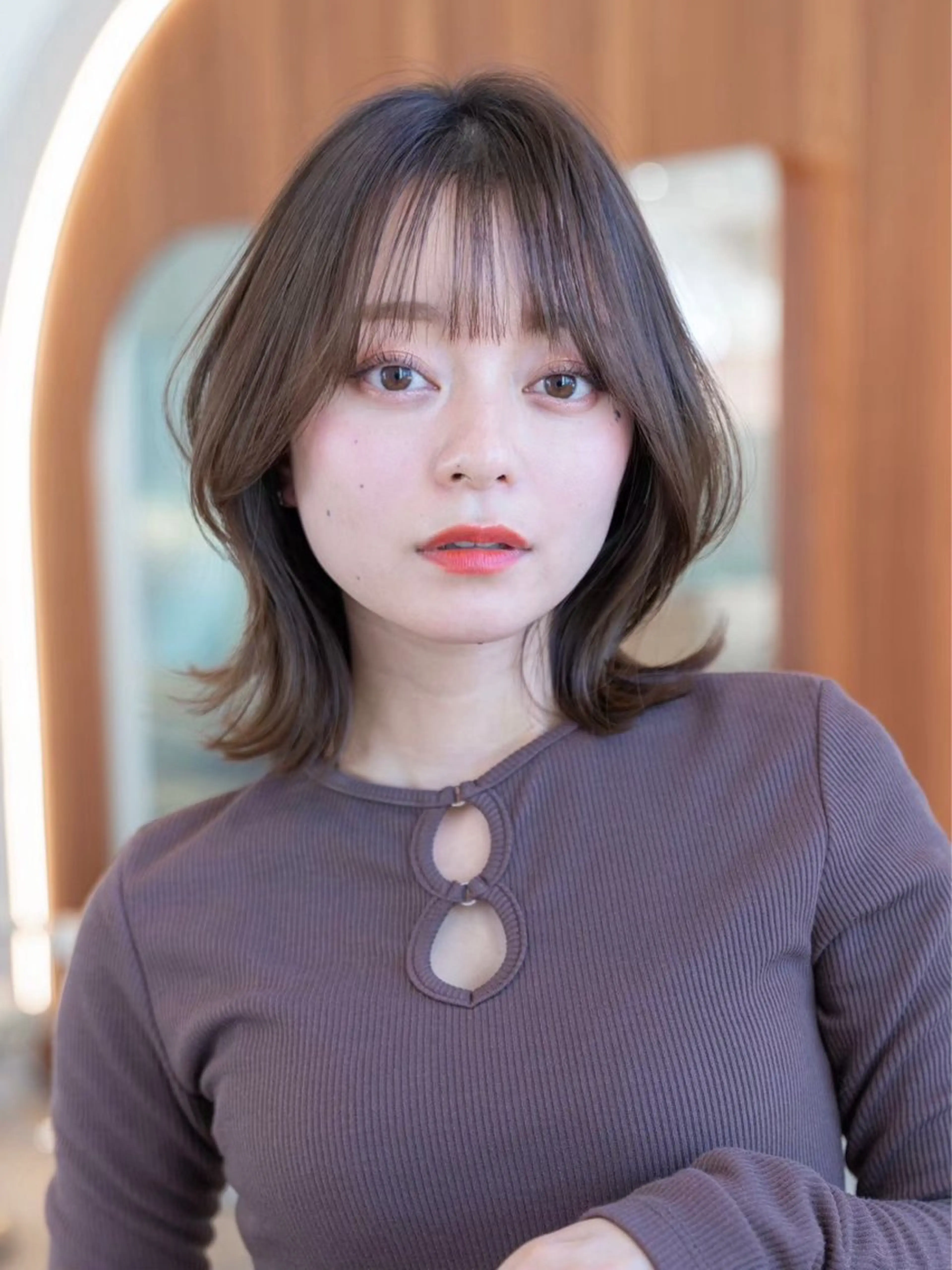 ミディアム カラー カット ヘアカラー トリートメント 渋谷/レイヤーボブ・ 韓国ボブ特化/楓のヘアスタイル