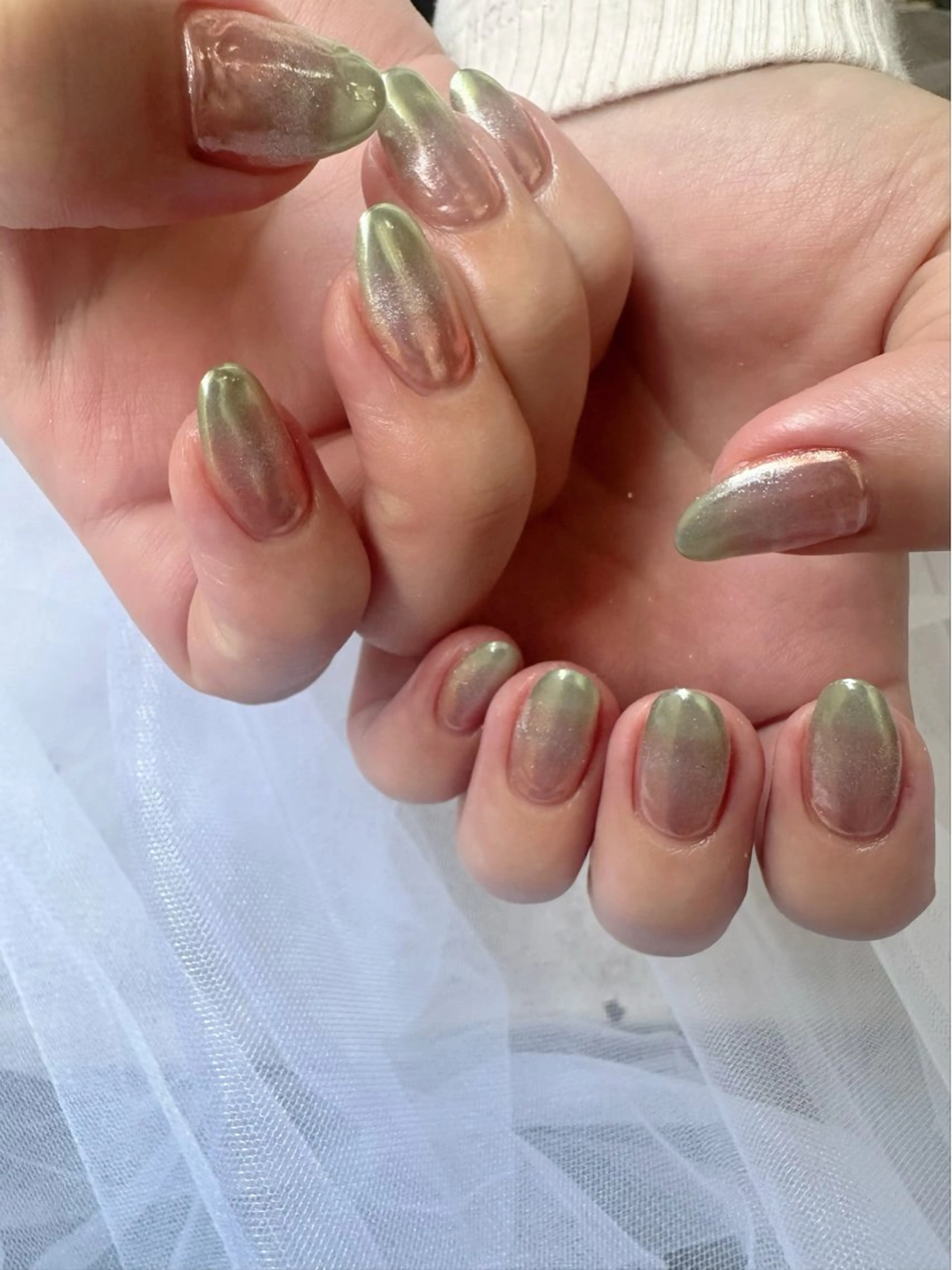 ネイル クリアネイル グラデーション 氷ネイル・うるうるネイル 韓国ネイル マグネットネイル 🪞KAPE NAIL 🪞のネイルデザイン