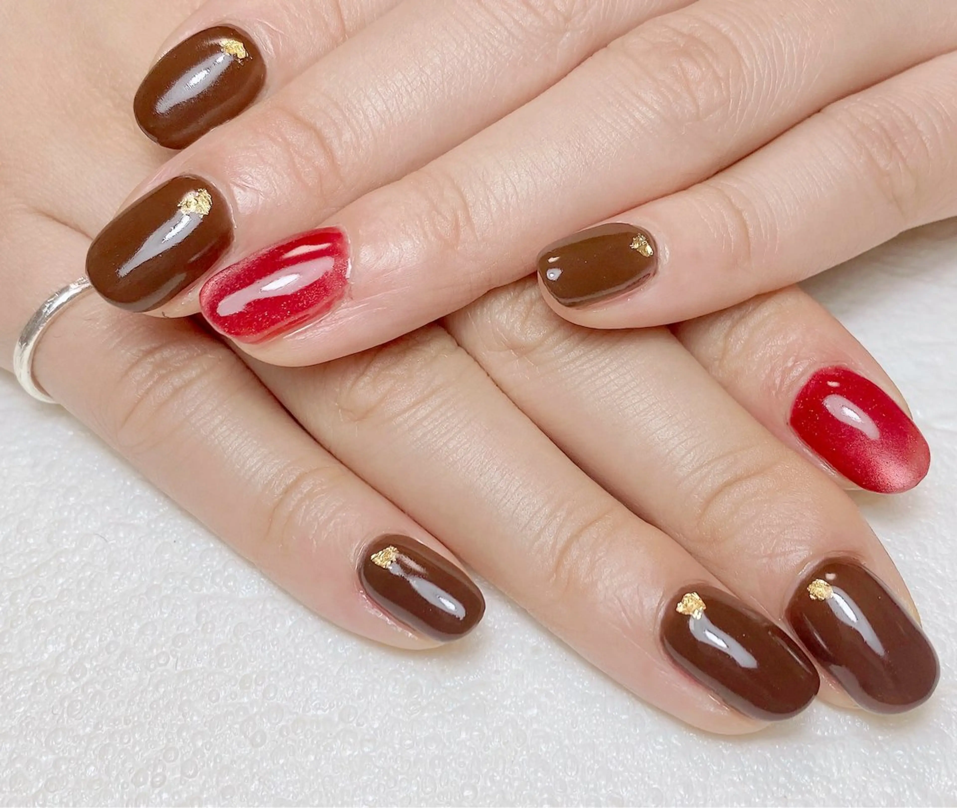 ネイル バレンタイン ハンドネイル Nail Salon K 🧸美爪育成のネイルデザイン