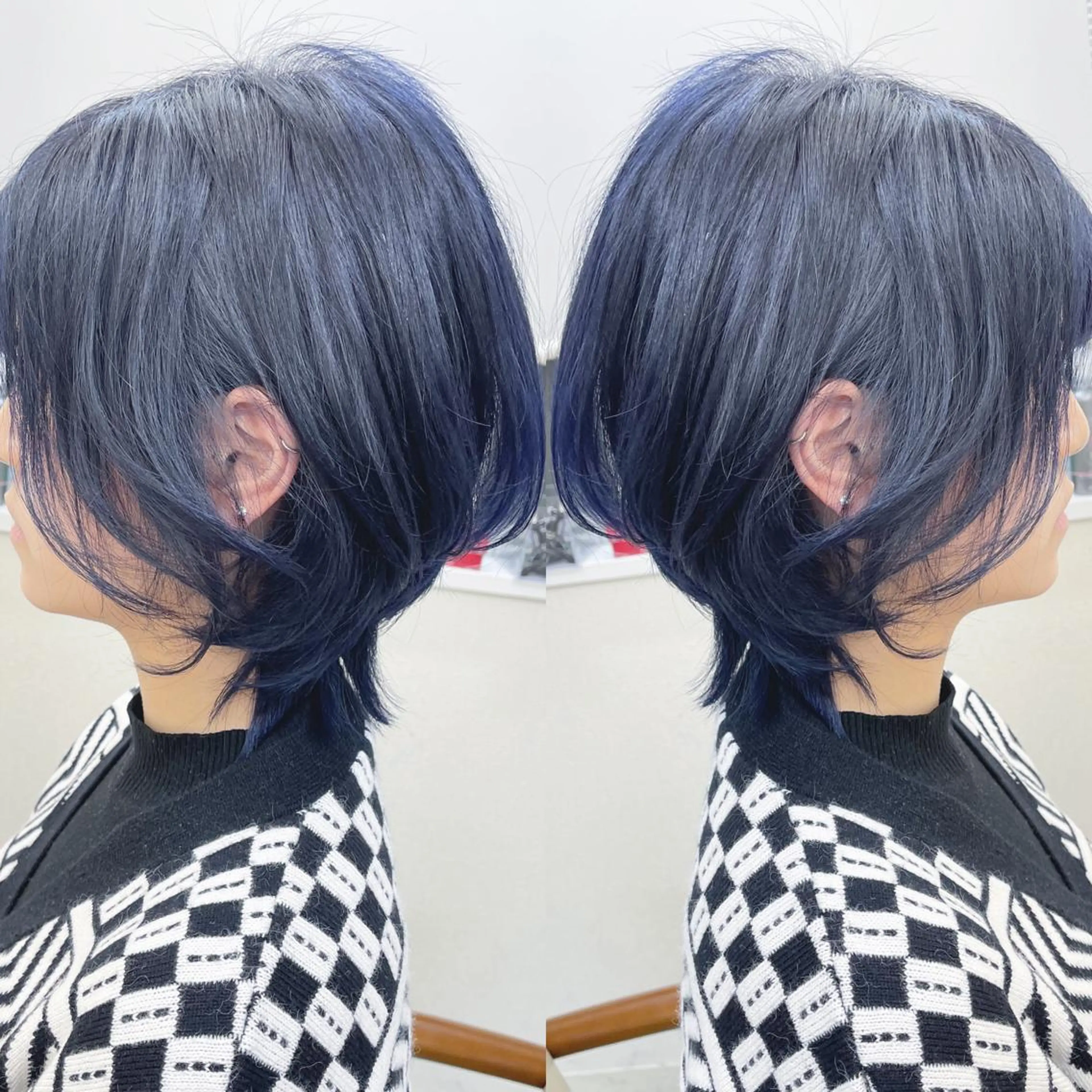 ミディアム ボブ ウルフカット ウルフボブ カット ヘアカラー トリートメント H所属・H (エイチ) 烏丸御池店のヘアスタイル