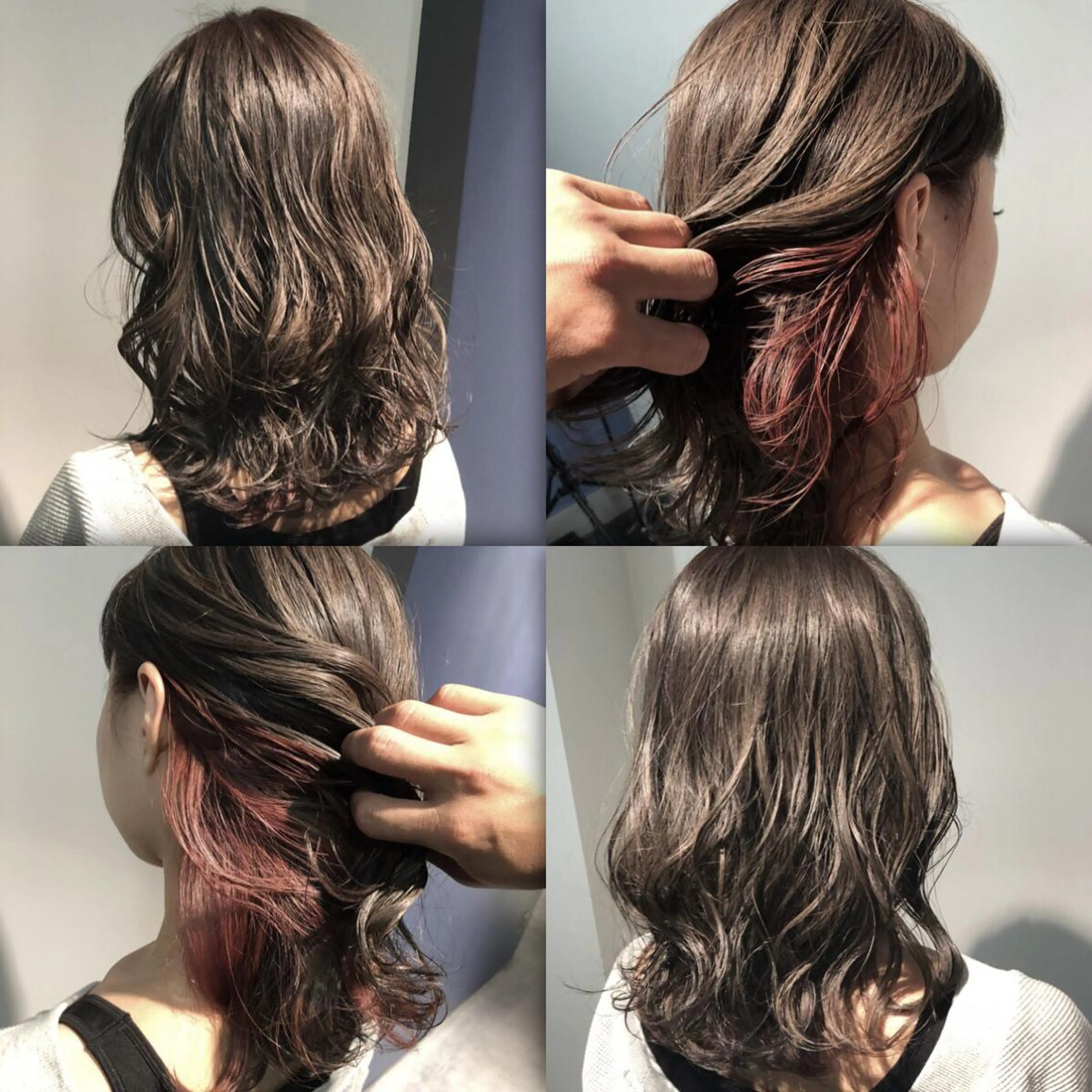 ミディアム カラー ブリーチ ダブルカラー グレージュ ピンクカラー 本物のブリーチ縮毛 /デサキショウヘイのヘアスタイル