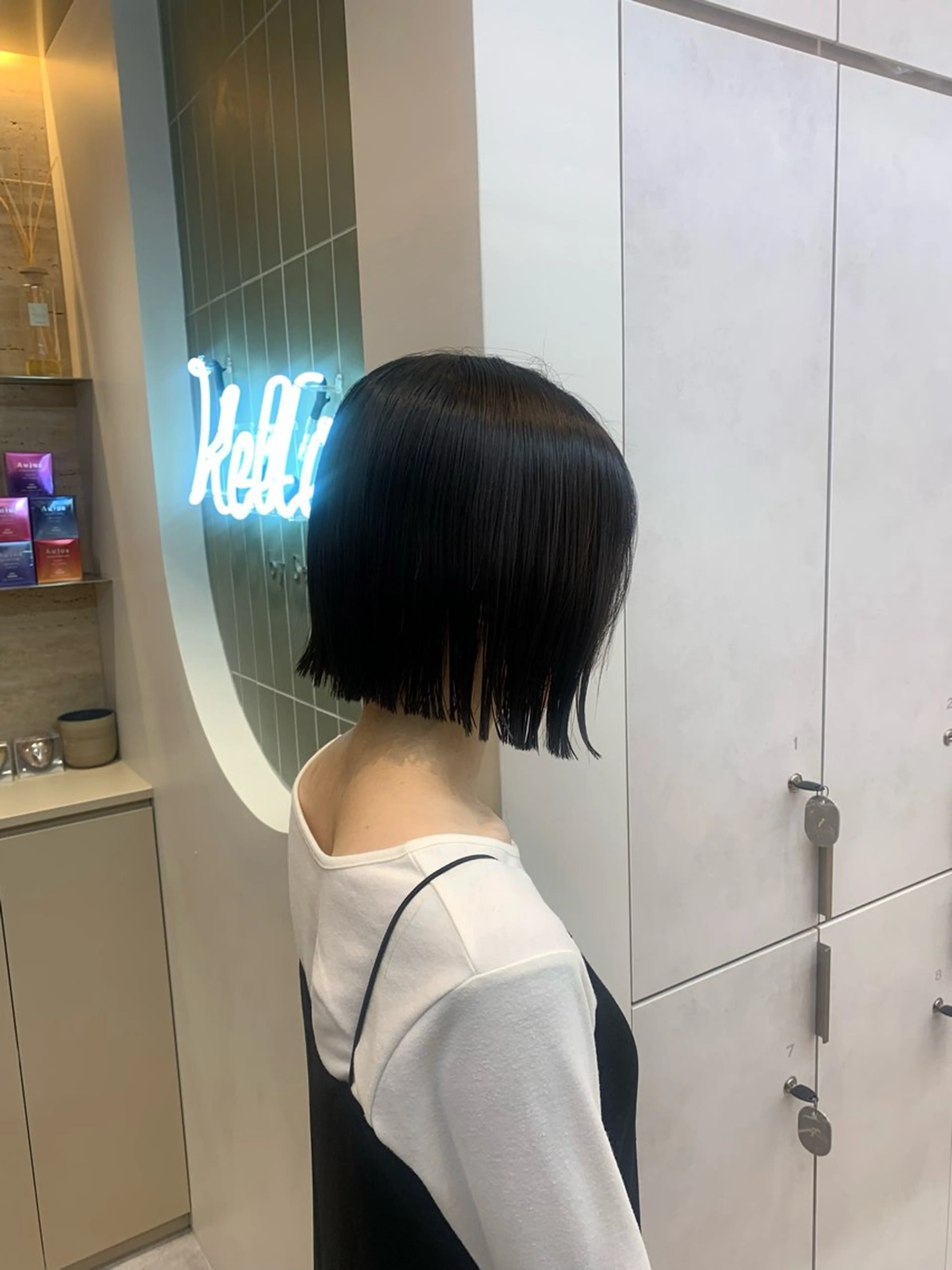 ミディアム カット ヘアカラー トリートメント Hello by Sea所属・レイヤー/ボブ/艶髪 /顔周り/伊藤　勇司のヘアスタイル