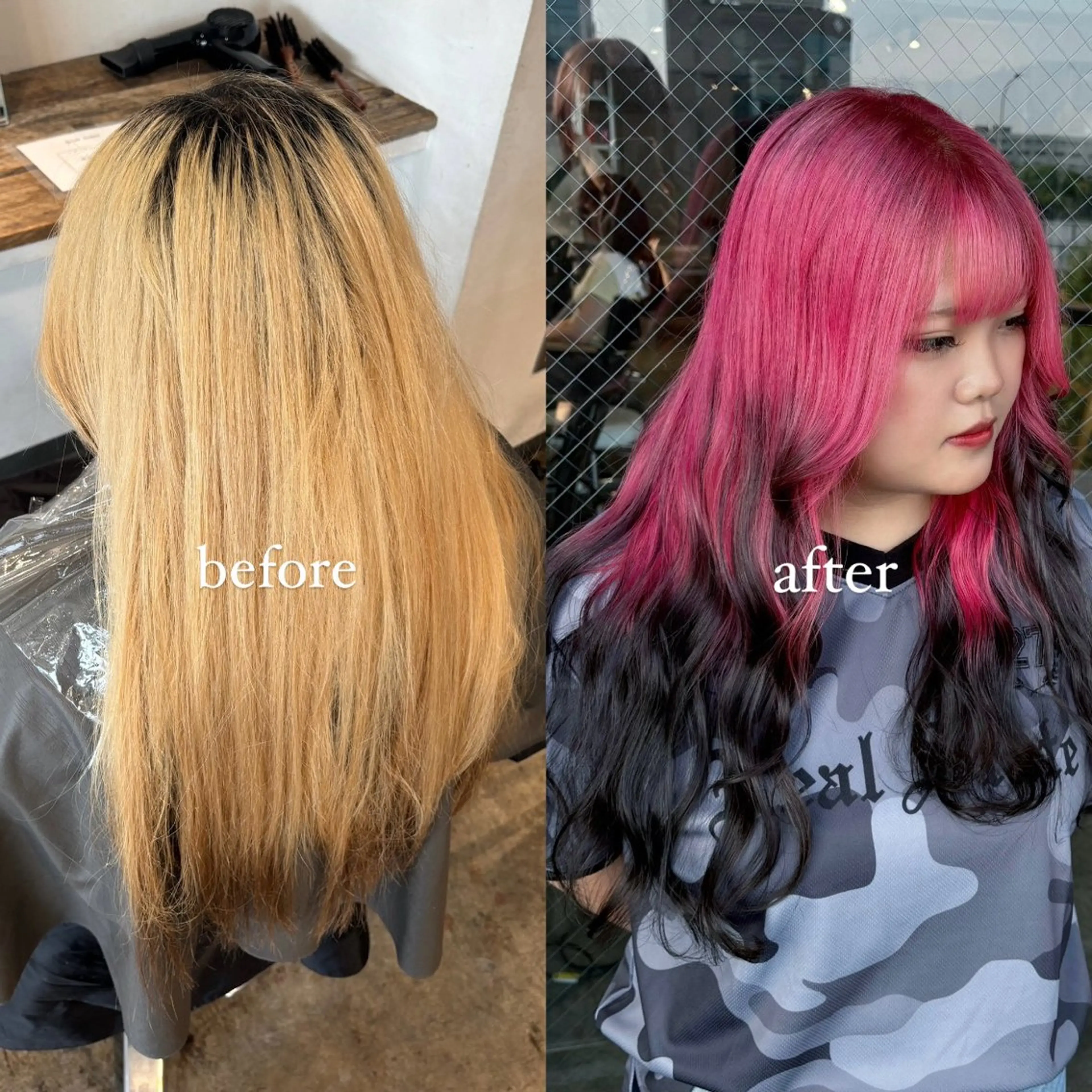 セミロング カラー ヘアカラー トリートメント 💫miyu💫デザ インカラー/アレンジのヘアスタイル