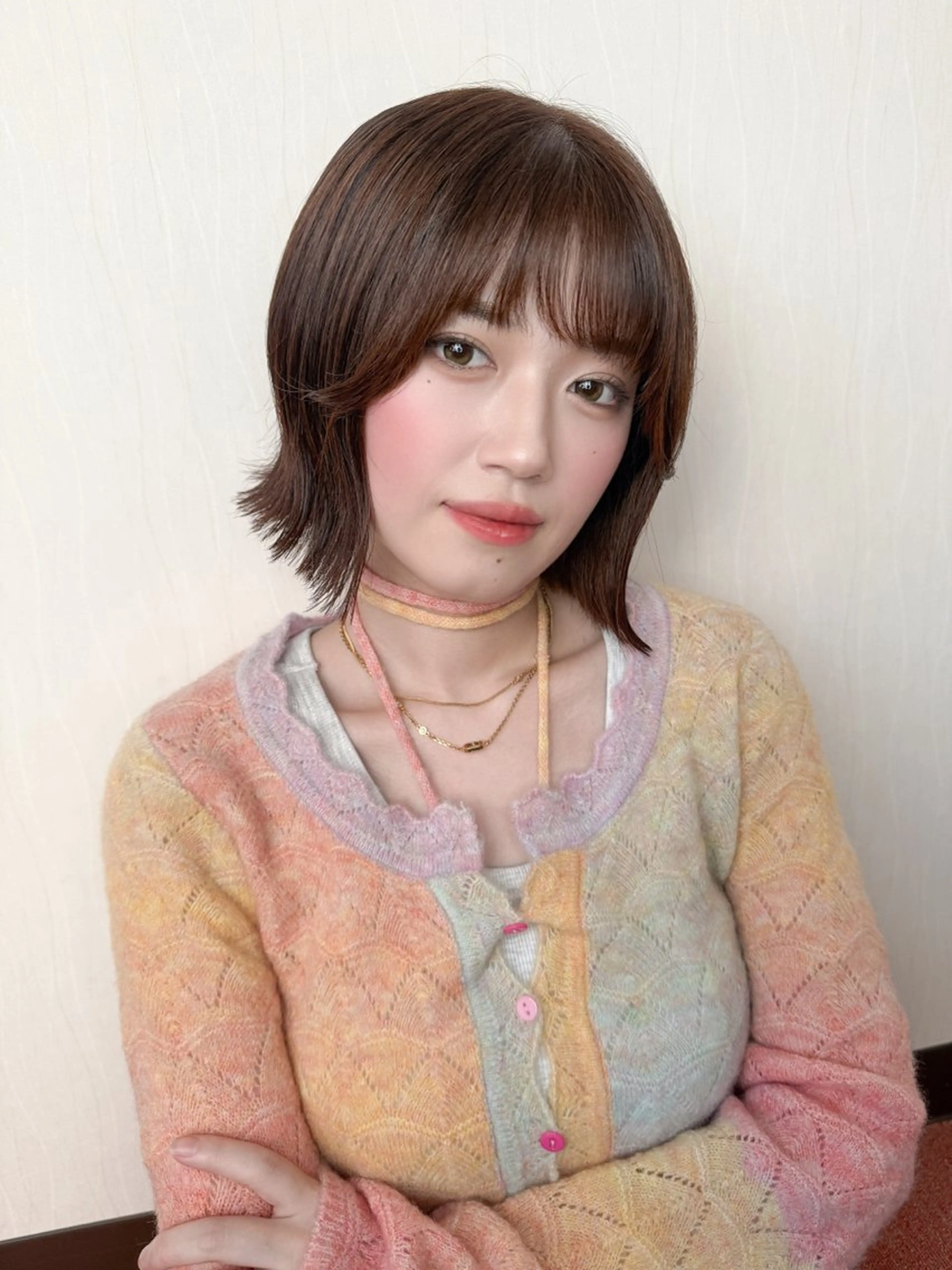 ショート ボブレイヤー ボブ 髪質改善 韓国風ヘア レイヤーカット ボブ・レイヤー・縮毛 /内藤康太のヘアスタイル