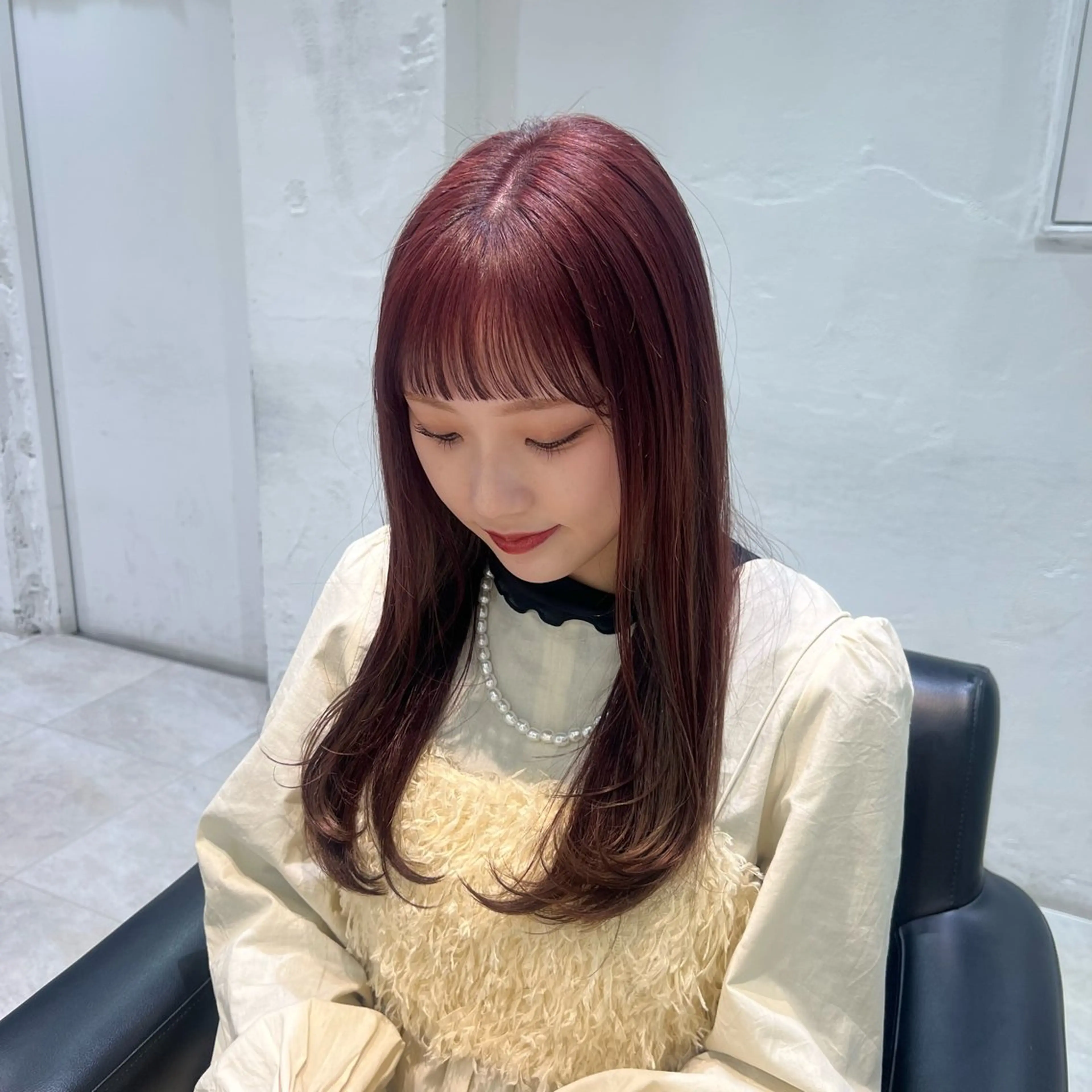 セミロング カラー ピンクカラー レッドカラー SALOWIN川崎WEST店所属・🌷川崎/アレンジ/ 暖色ボブ/コトネ🌷のヘアスタイル