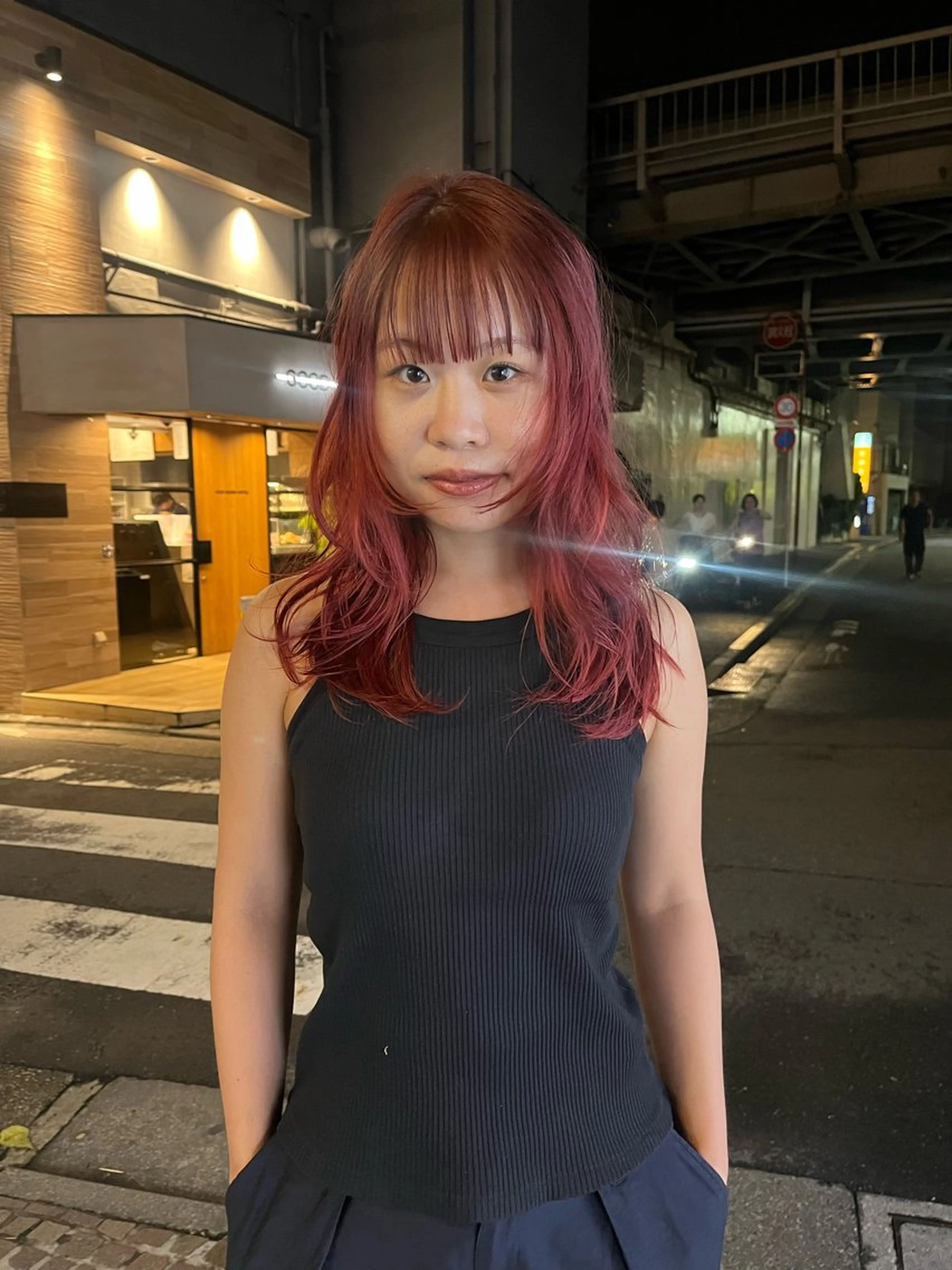 セミロング カラー 竹内 菜々子のヘアスタイル