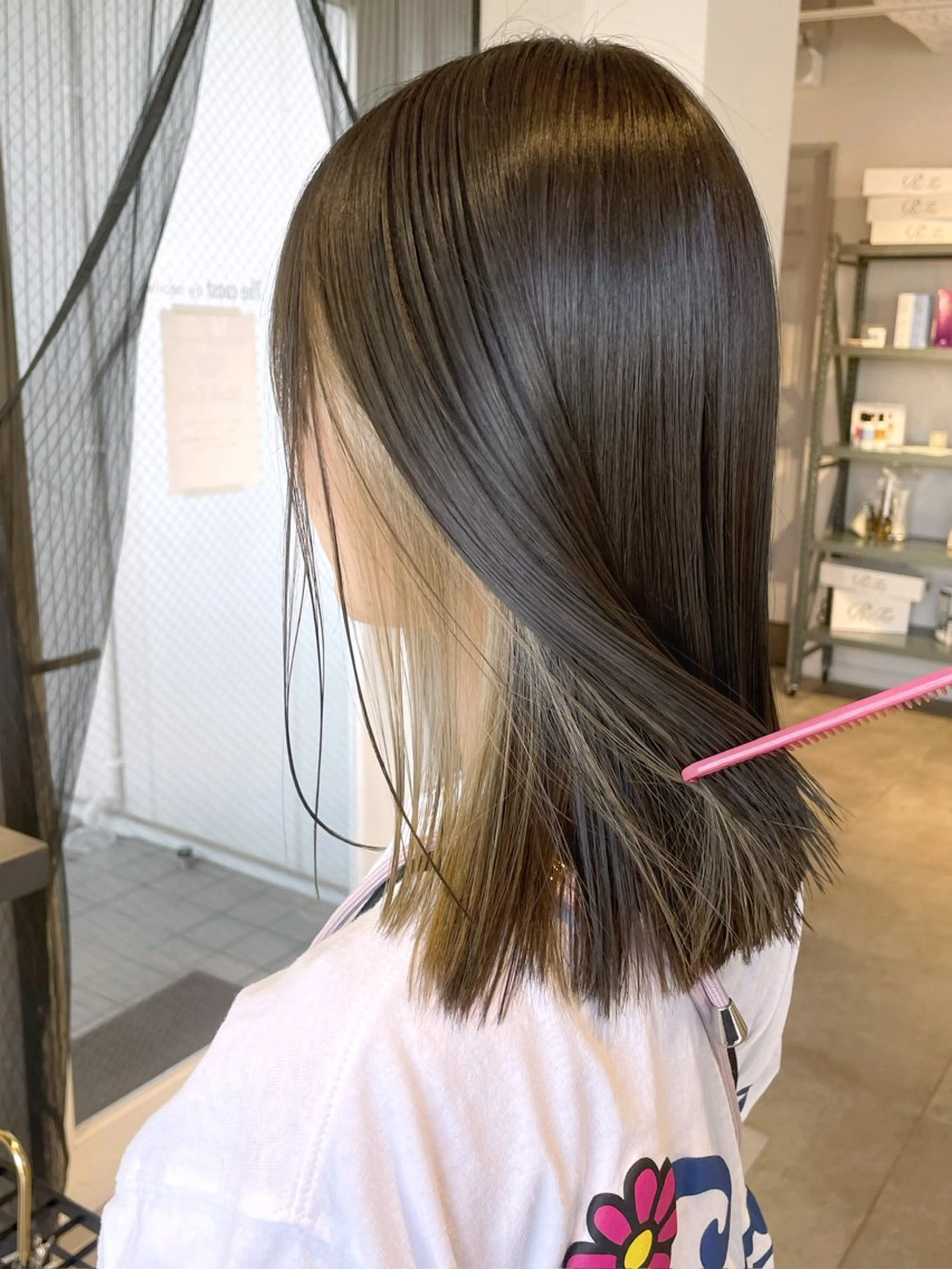 ミディアム カラー カット ヘアカラー トリートメント レイヤー/髪質改善カ ラ-🤍津田奈々美‎のヘアスタイル