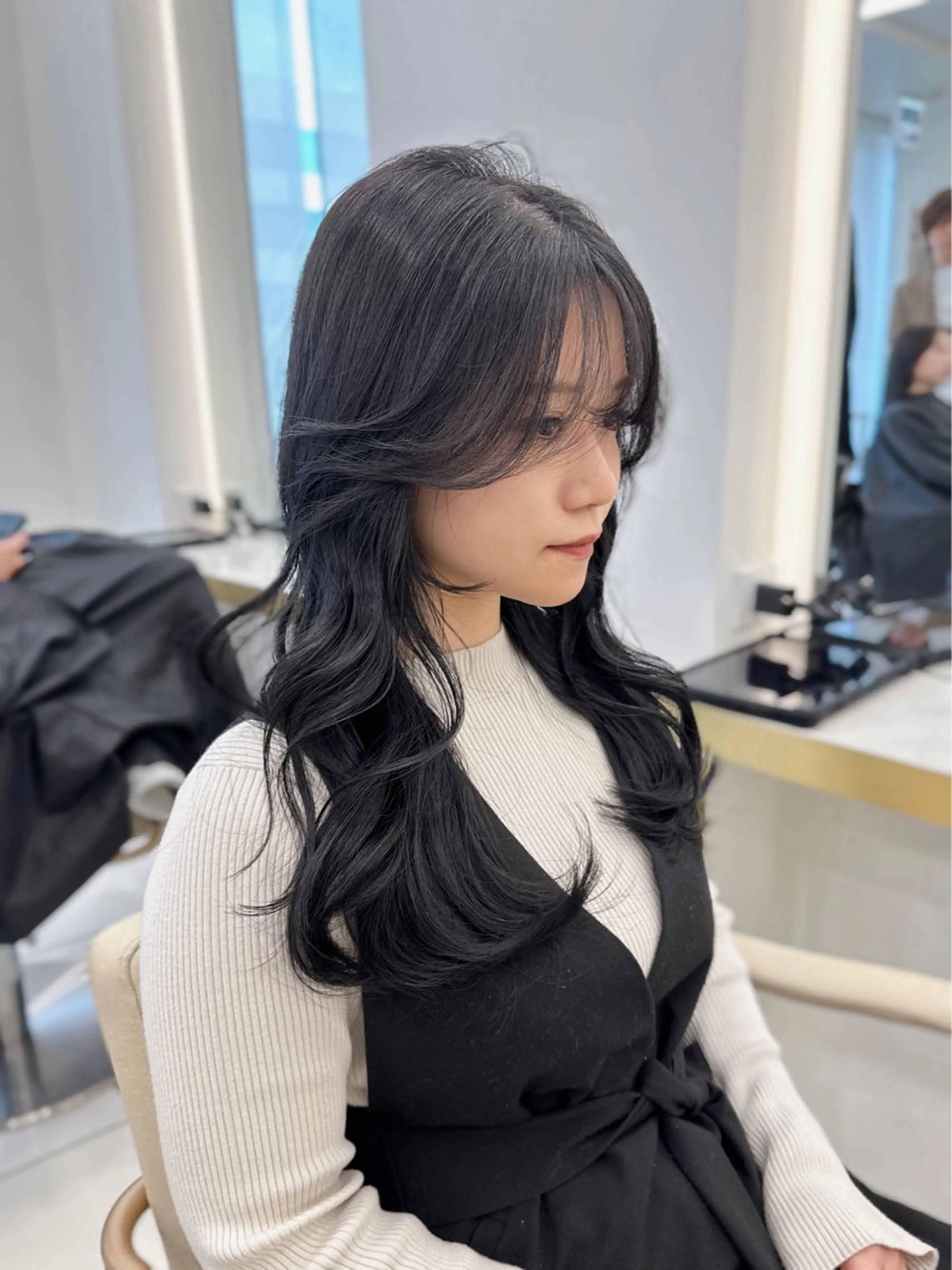 ロング カラー カット ヘアカラー トリートメント MAEUL luna所属・前髪顔周り/レイヤー 韓国/桔川恒のヘアスタイル