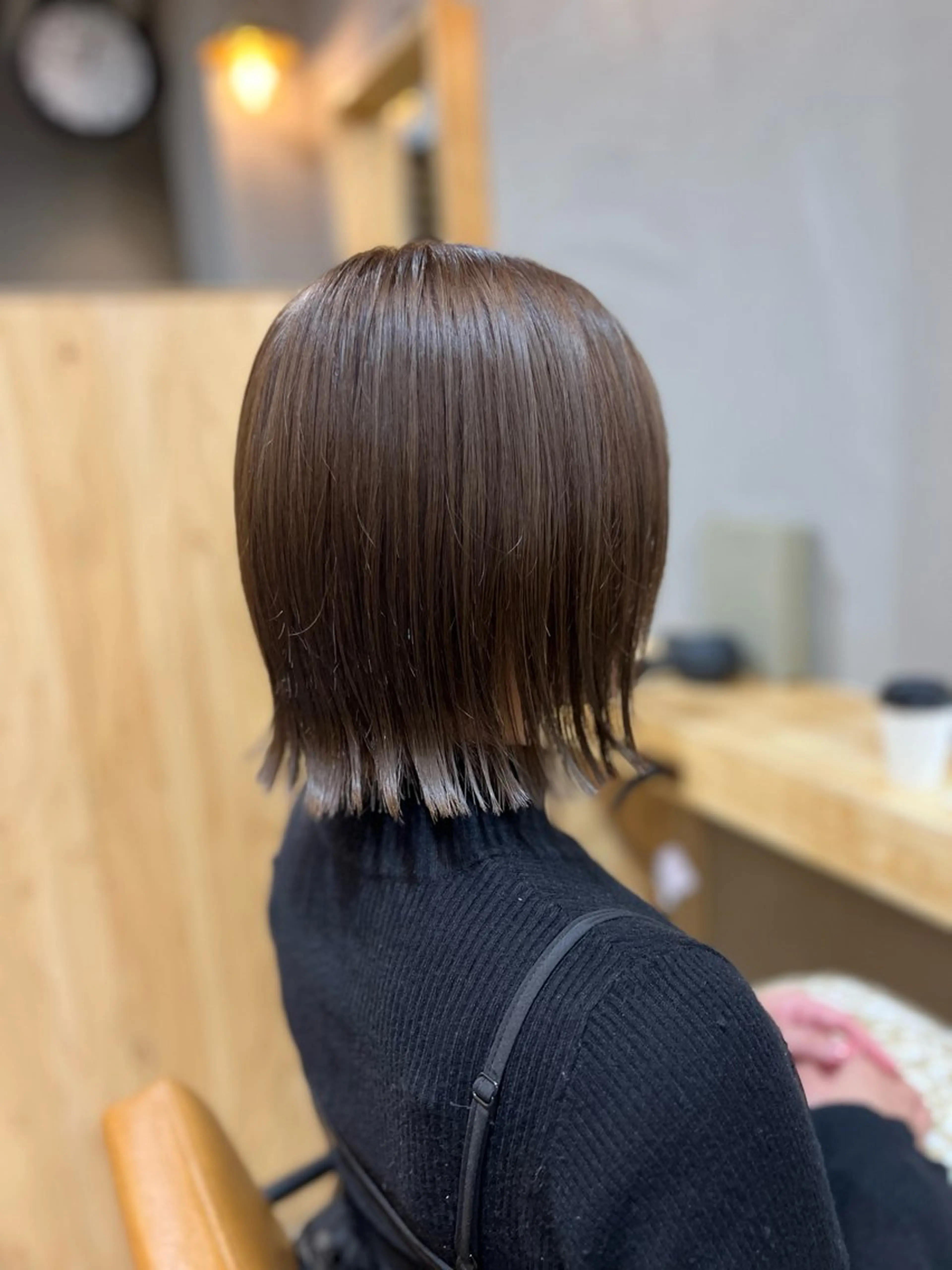 ショート カラー 透明感カラー グレージュ 神戸ボブ✂️ ioe三宮/田 伸佳のヘアスタイル