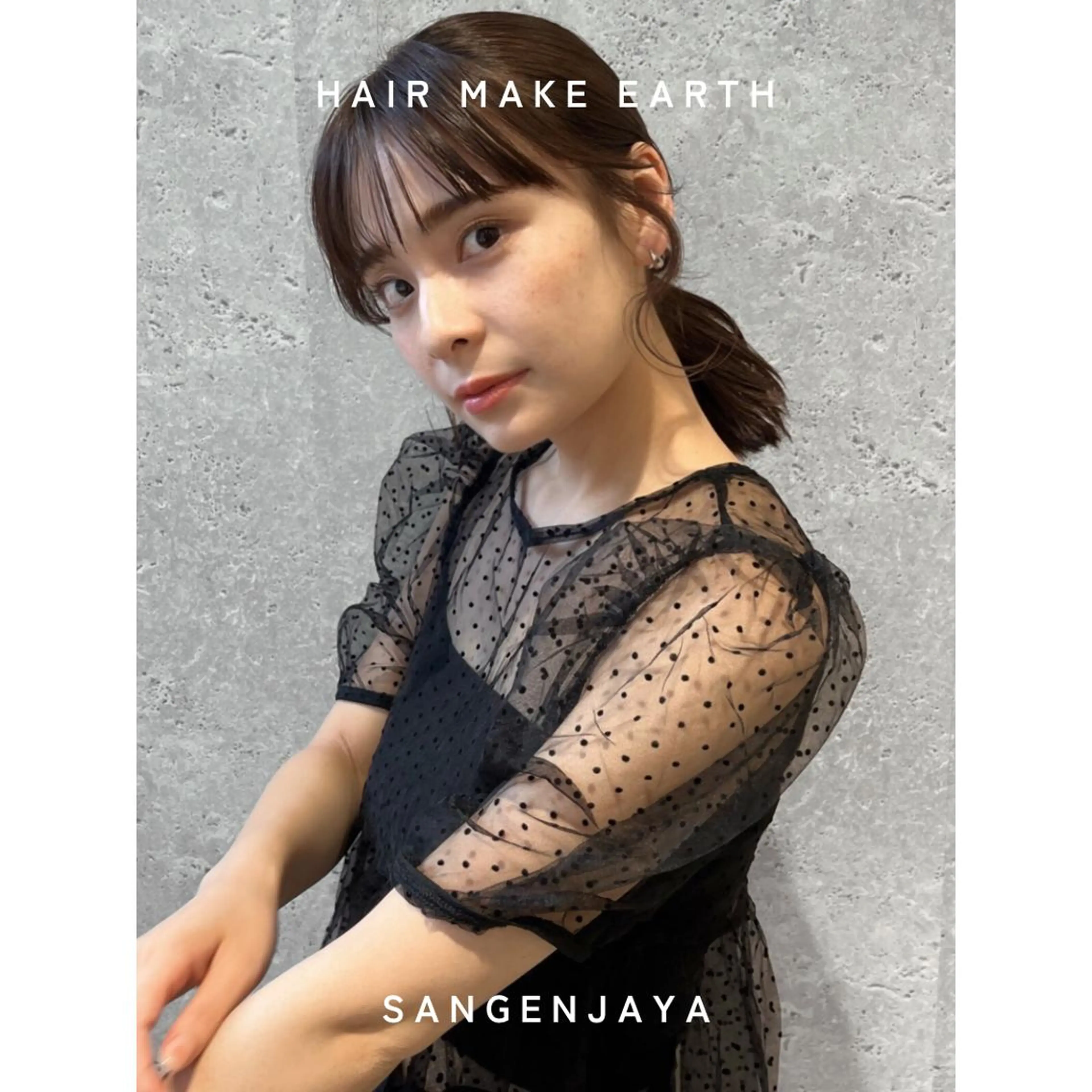 ミディアム ヘアアレンジ ポニーテール 結婚式・ブライダル おくれ毛 浴衣 hair make earth 🪡のヘアスタイル