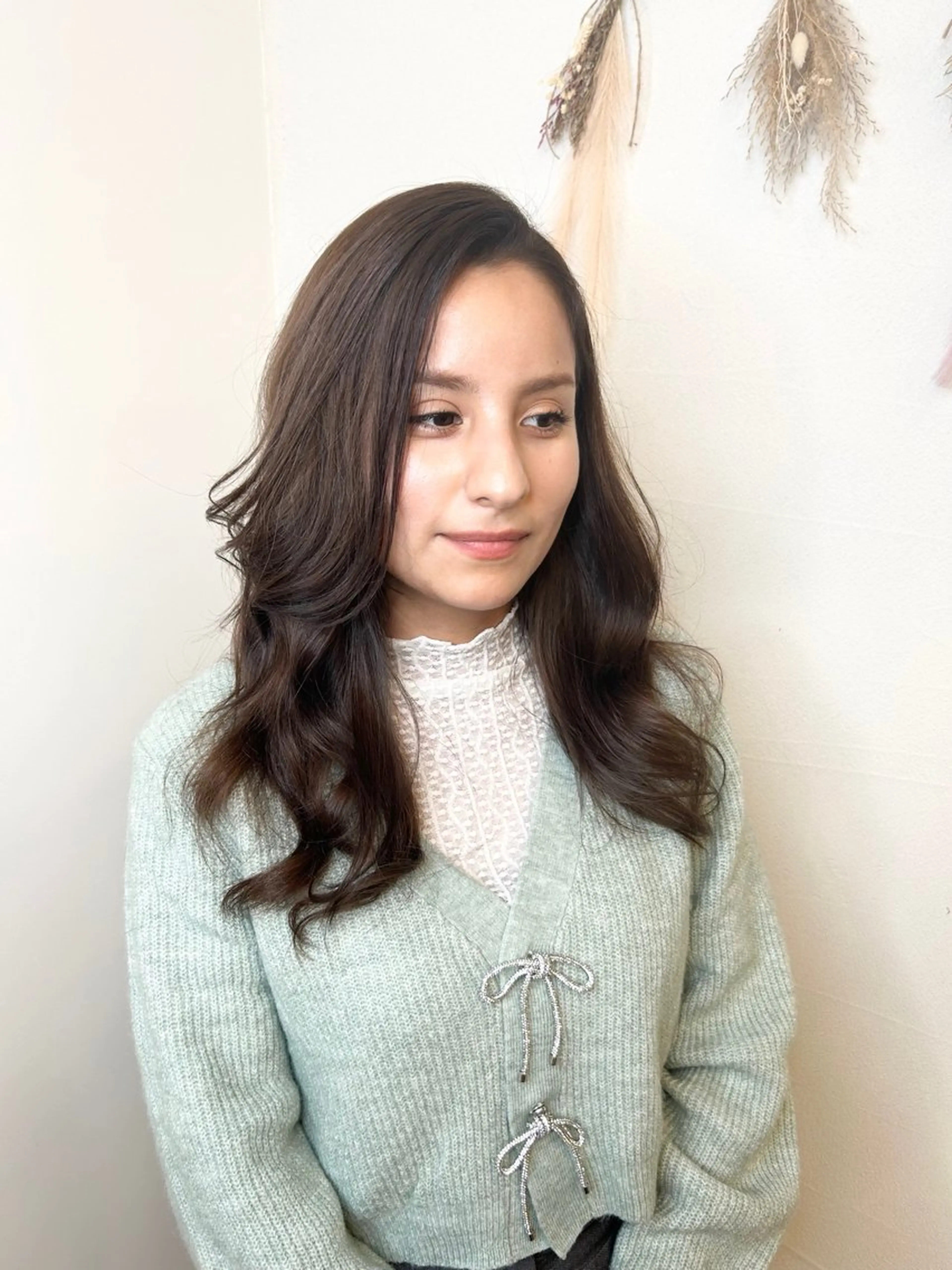 セミロング カラー カット ヘアカラー トリートメント 🌿艶髪透明感 佐藤遥🌿のヘアスタイル