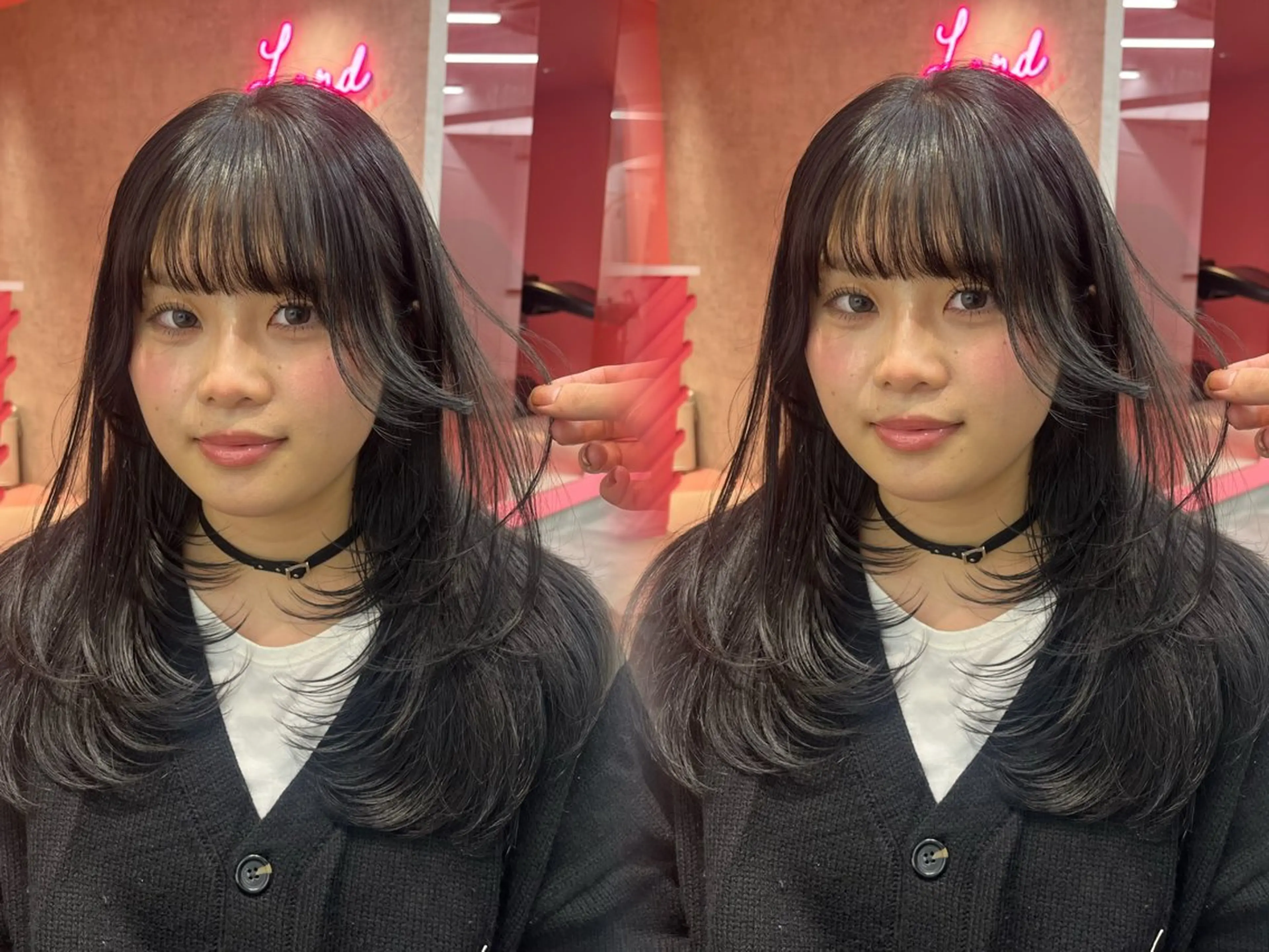 ロング カラー 山崎/ボブ縮毛矯正 レイヤー髪質改善のヘアスタイル