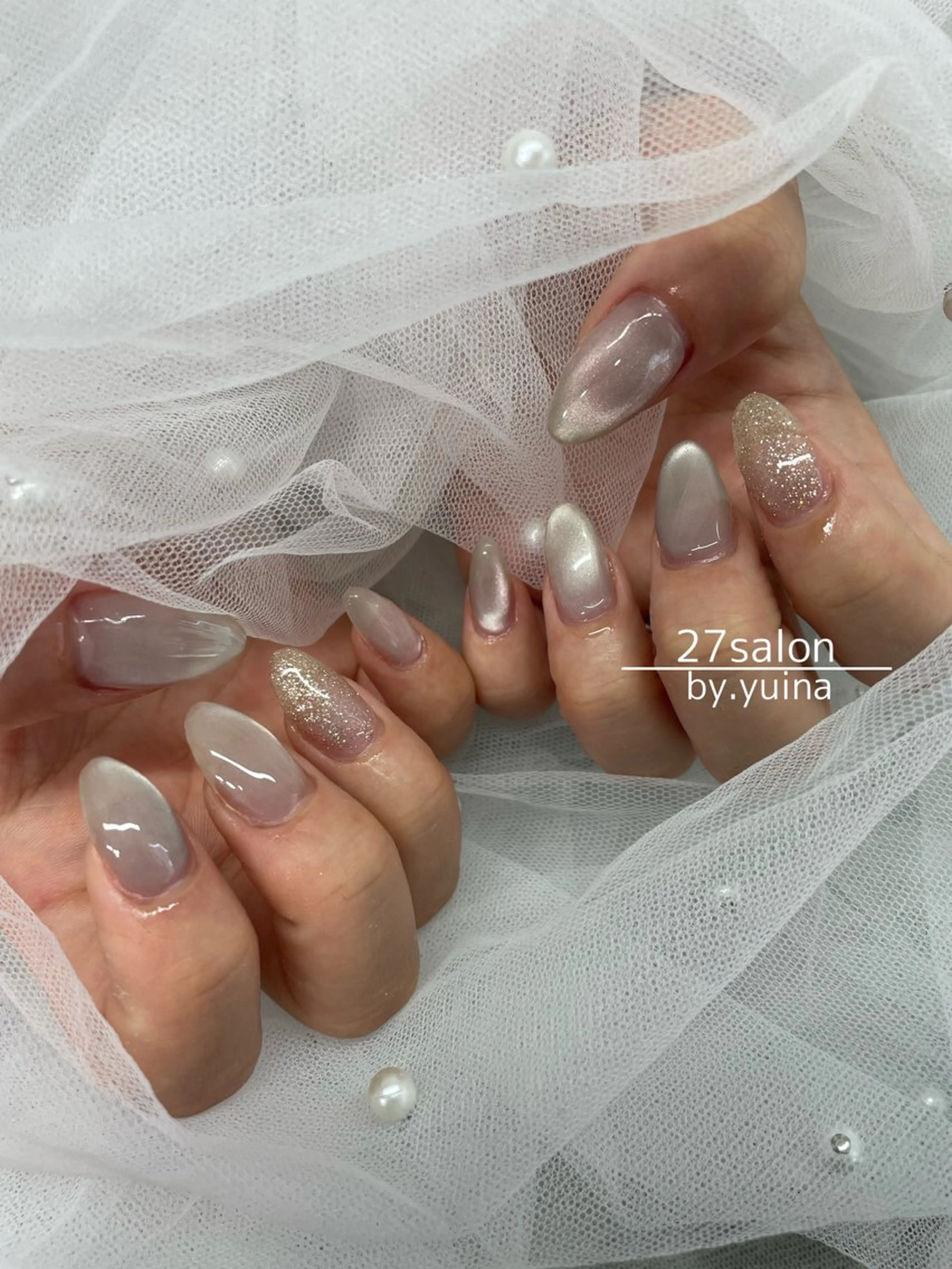 ネイル フラッシュネイル マグネットネイル ハンドネイル 27salon yuinaのネイルデザイン