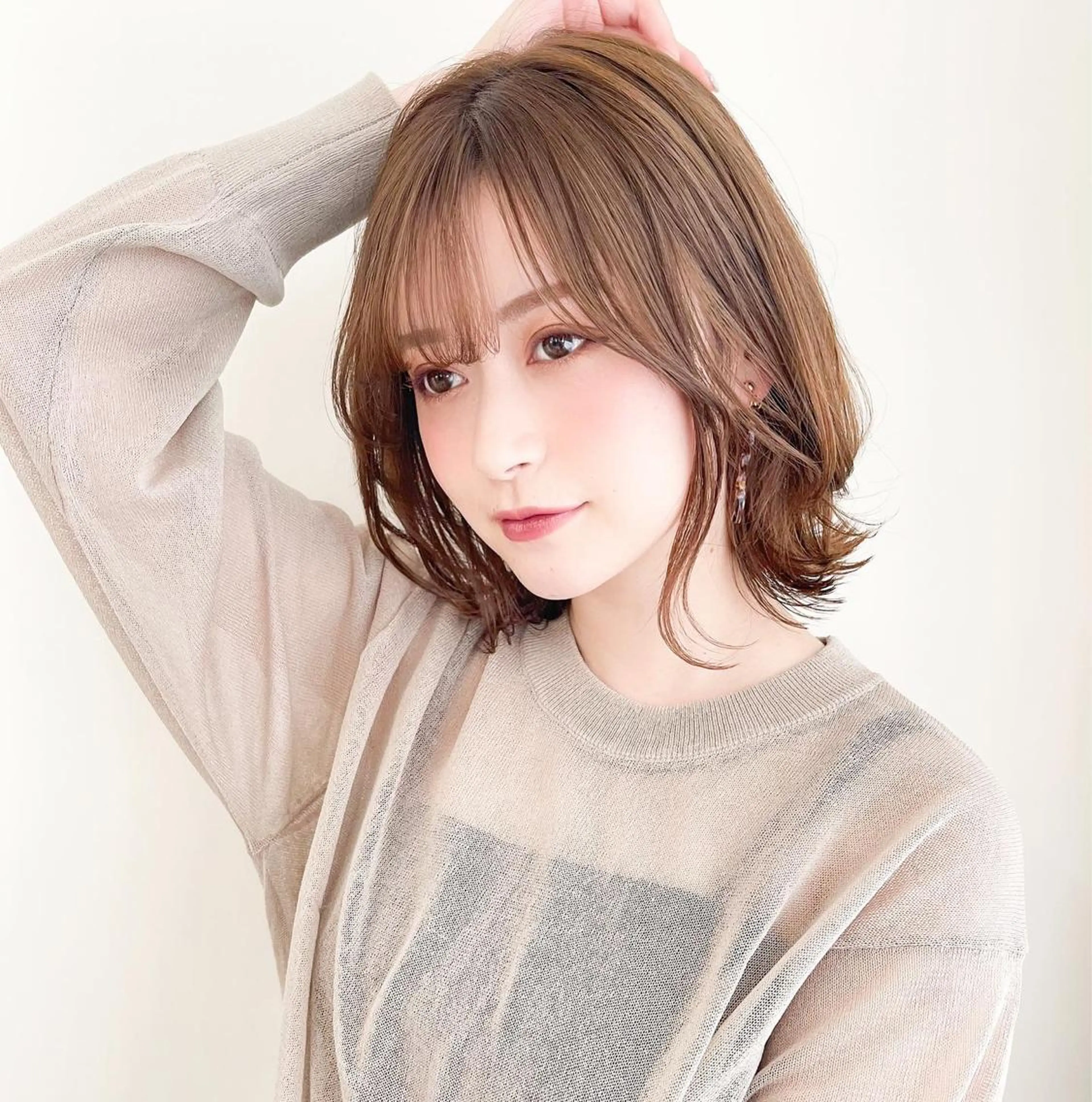 ミディアム カット ヘアカラー パーマ トリートメント 錦糸町カットの匠 AKIRA店長のヘアスタイル
