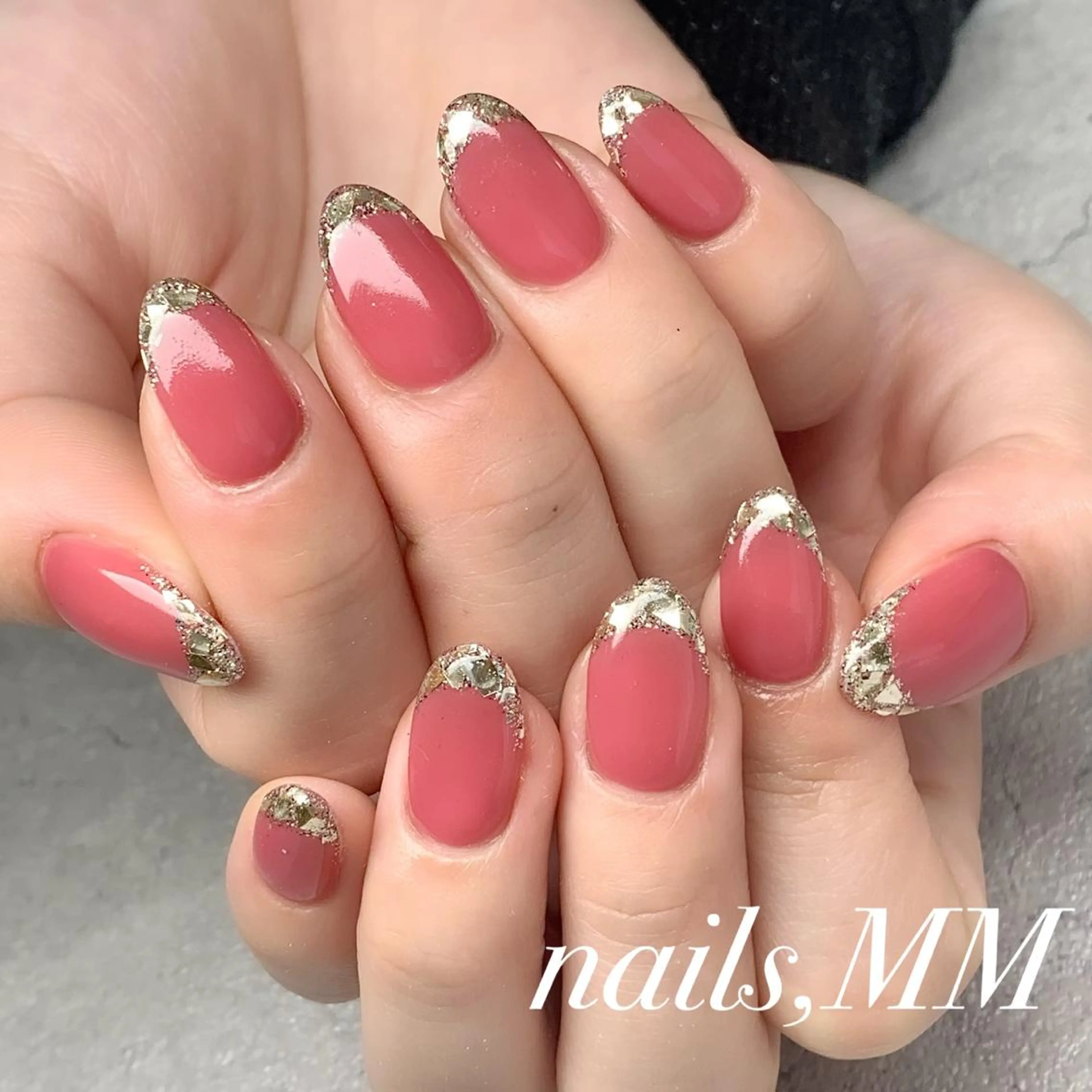 ネイル フレンチネイル ガラスフレンチ ハンドネイル nailsalon MMのネイルデザイン