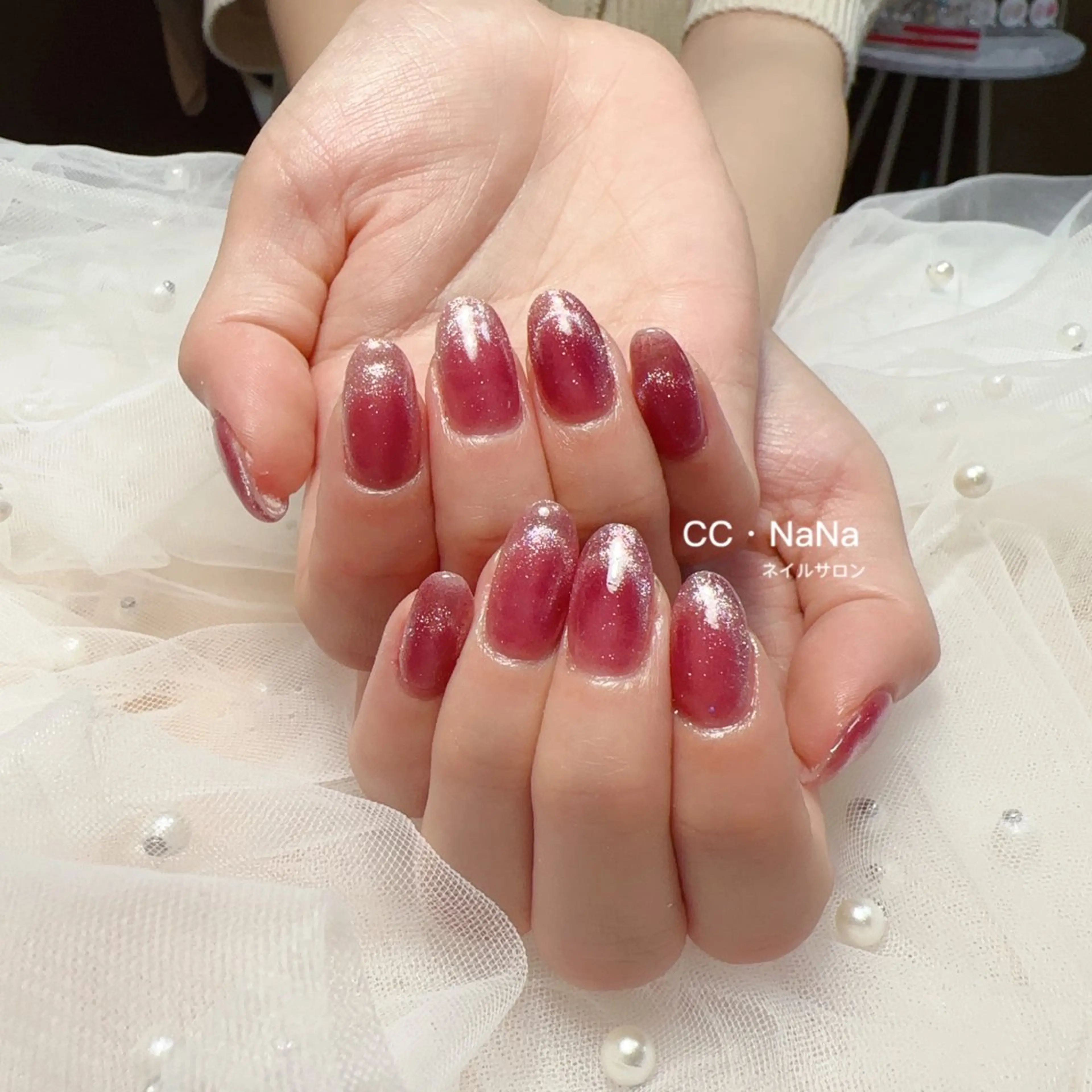 ネイル フレンチネイル マグネットネイル マグネットフレンチ ハンドネイル 💎CC・NaNa 韓国風ネイル🌙のネイルデザイン