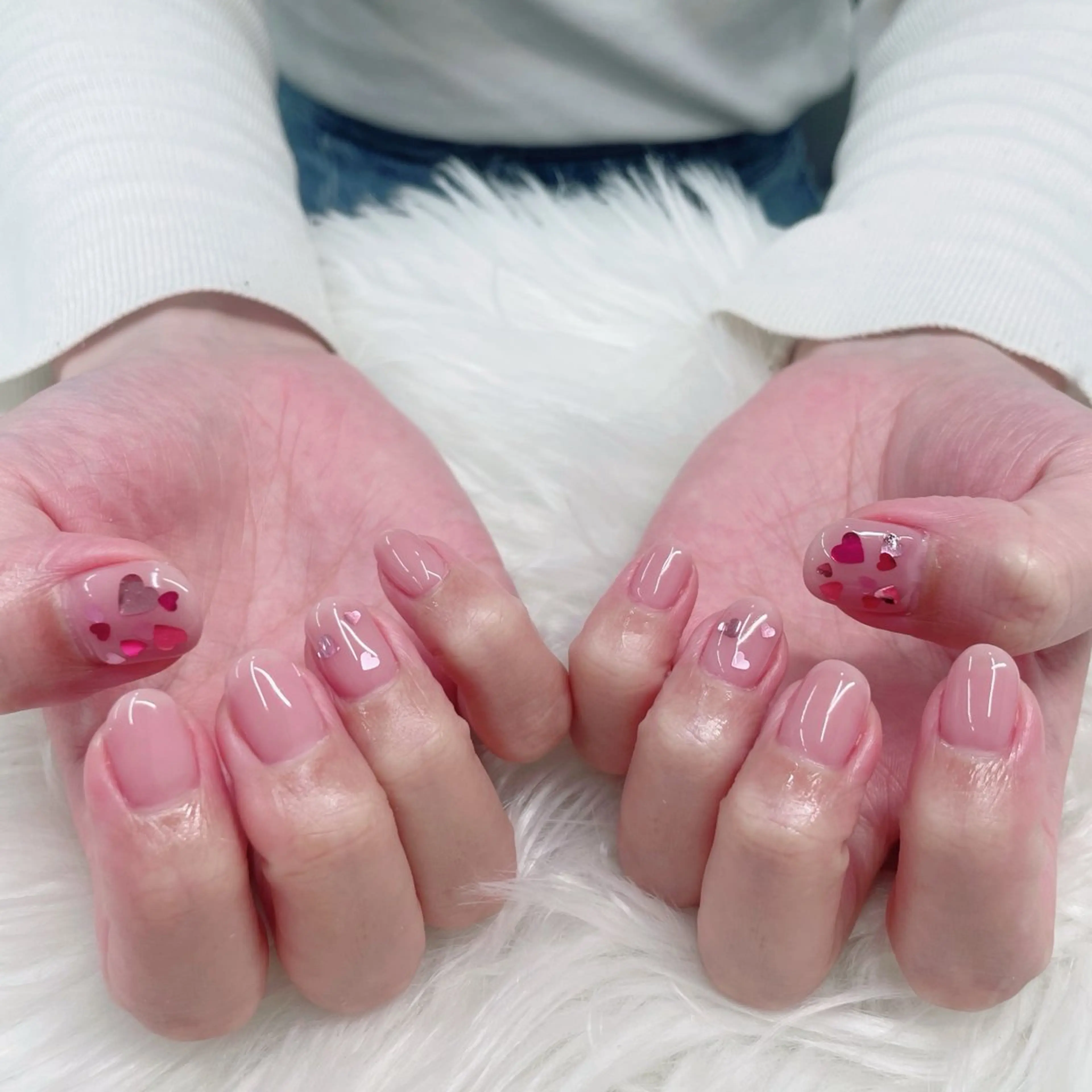 ネイル ハート ピンク エリクサーネイル池袋店所属・エリクサーネイル池袋 大槻のネイルデザイン