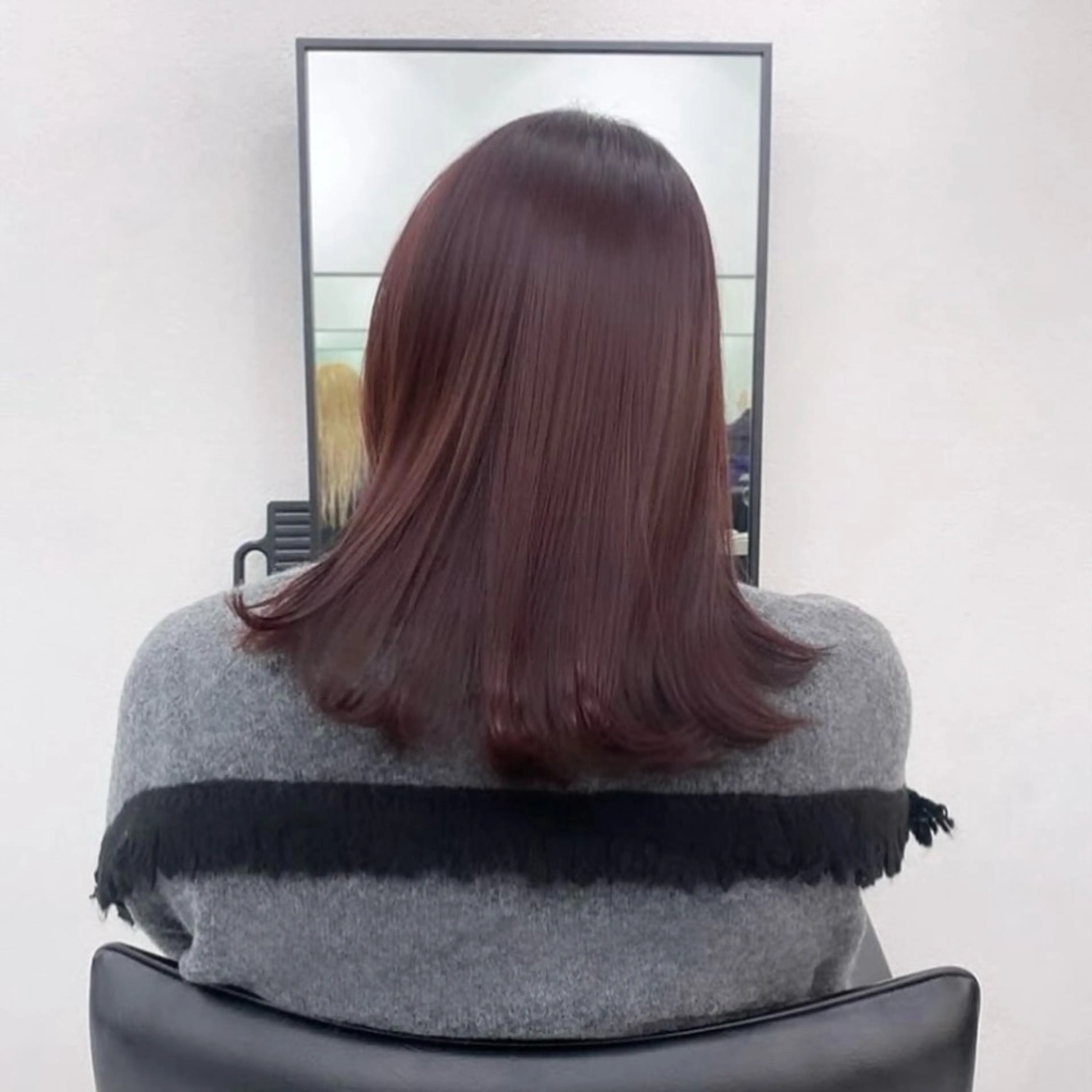 ミディアム カラー アッシュ ベージュカラー 黒髪 ブルーカラー ブルーブラック 透明感/韓国風 🤍moeka🤍のヘアスタイル