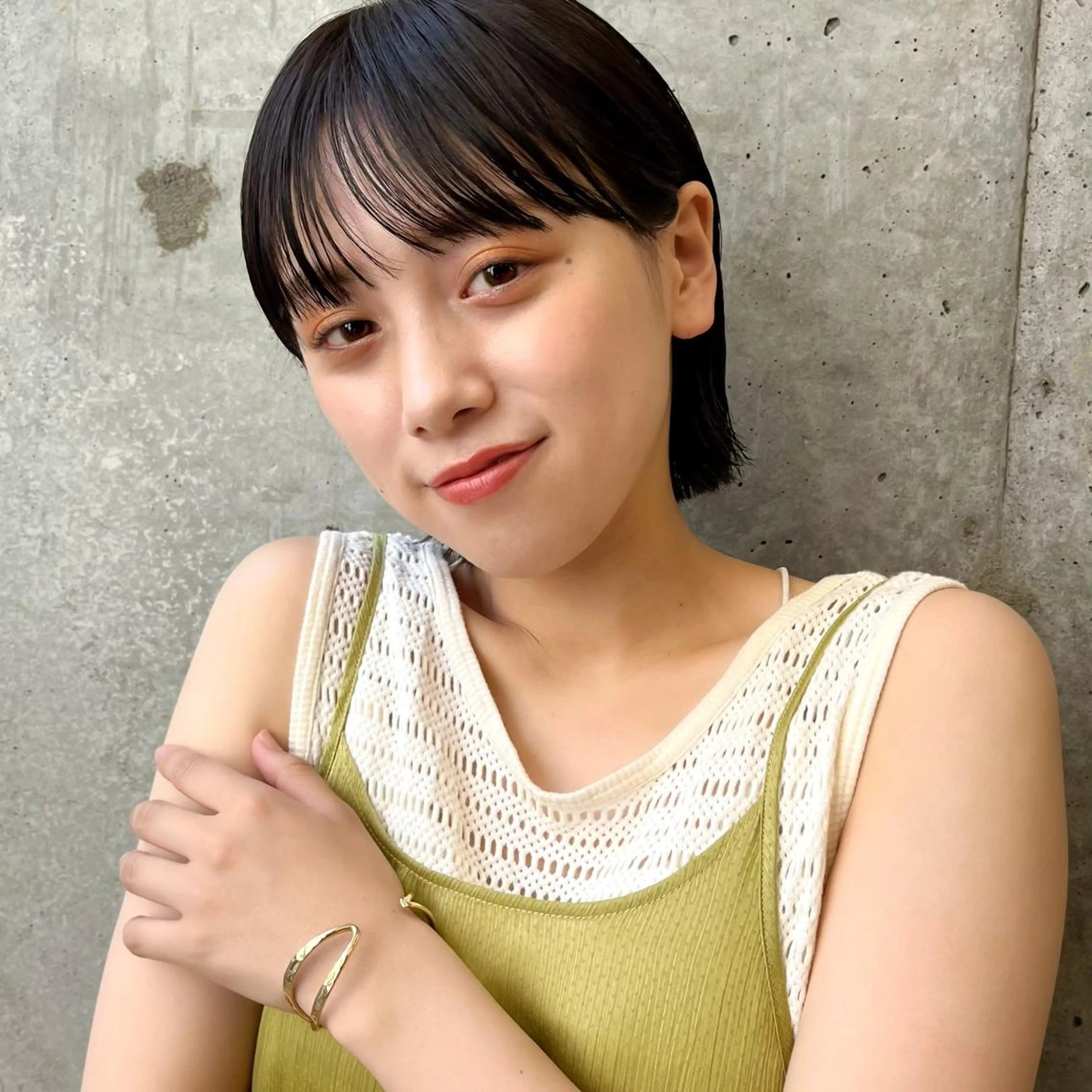 ミディアム カラー 暖色/艶髪/ボブ/ ショート/Ayaのヘアスタイル