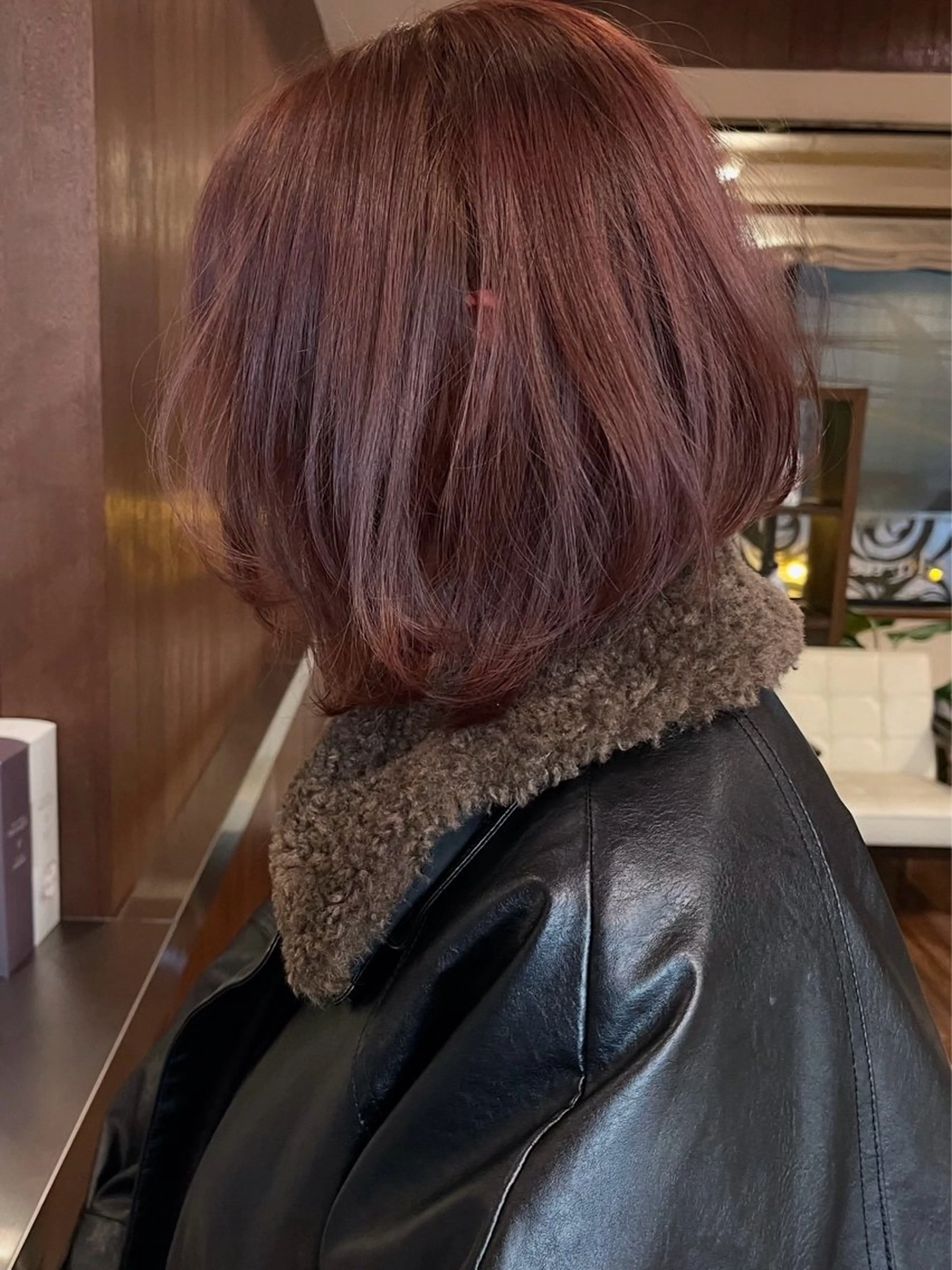 ショート カラー アプリコットブラウン ブラウンカラー ヘアカラー トリートメント 髪質改善ｶﾗｰ ｹｱﾌﾞﾘｰﾁ/ﾀﾑのヘアスタイル