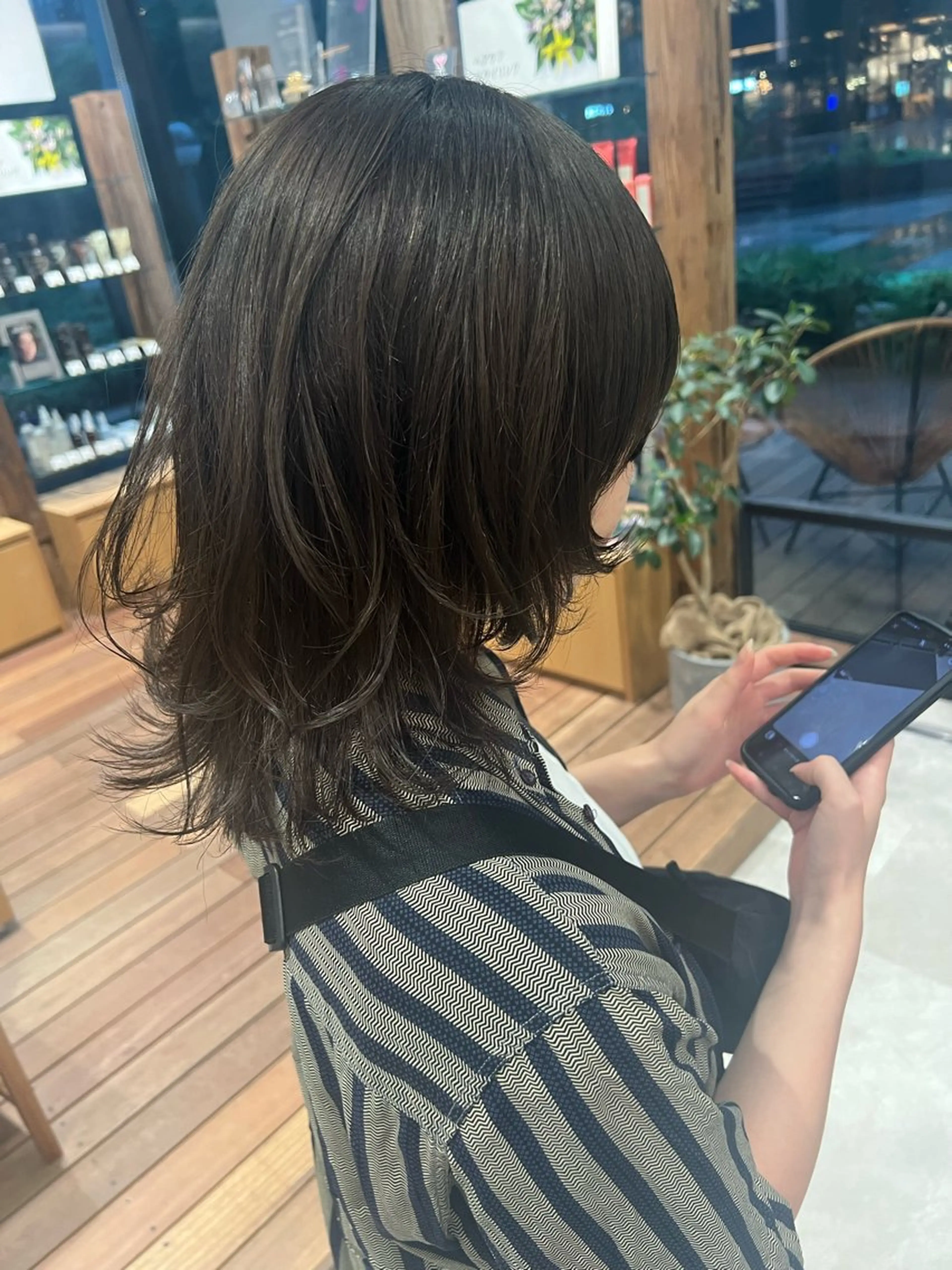 セミロング カラー オリーブカラー ヘアカラー HAREKE Loopidea所属・鈴木結花/立川美容師 /モデル募集のヘアスタイル