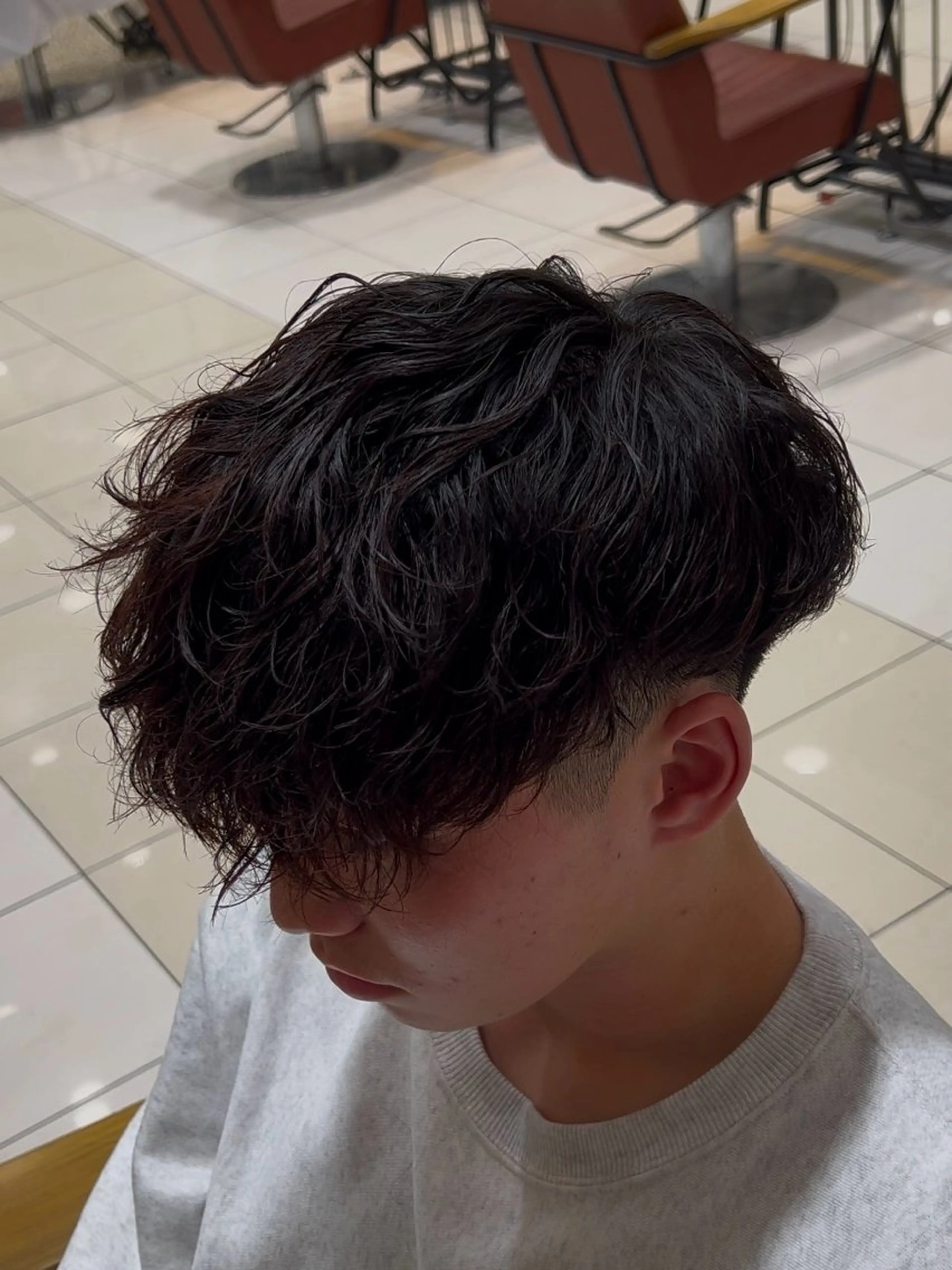 ショート パーマ メンズ スペインカール カット パーマ メンズ特化/勝田駅/ 佐和駅/鈴木輝瑠/のヘアスタイル