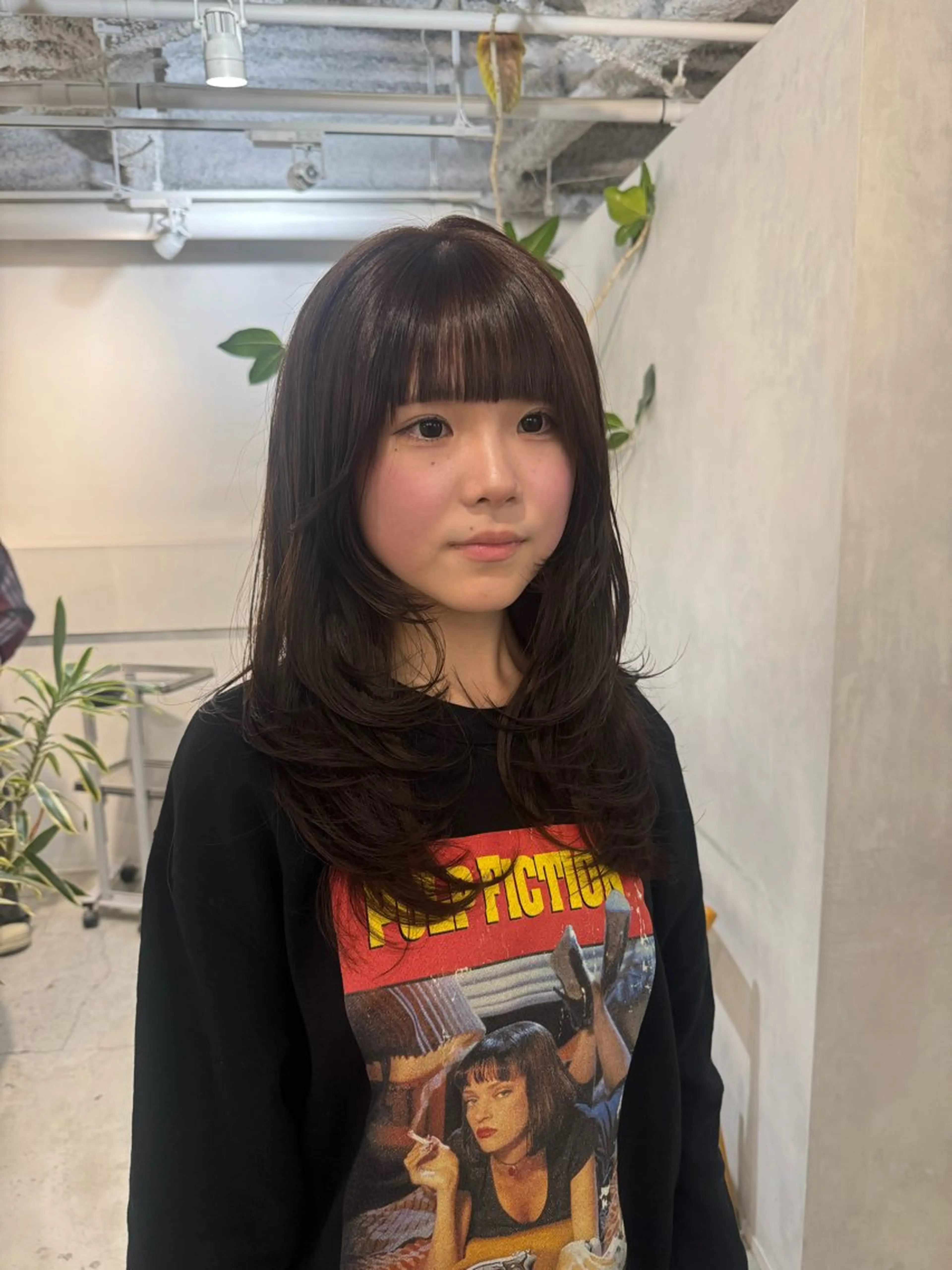 ミディアム カット ヘアカラー トリートメント 顔周りcut・ご相談 ＝新宿しずく🇰🇷のヘアスタイル