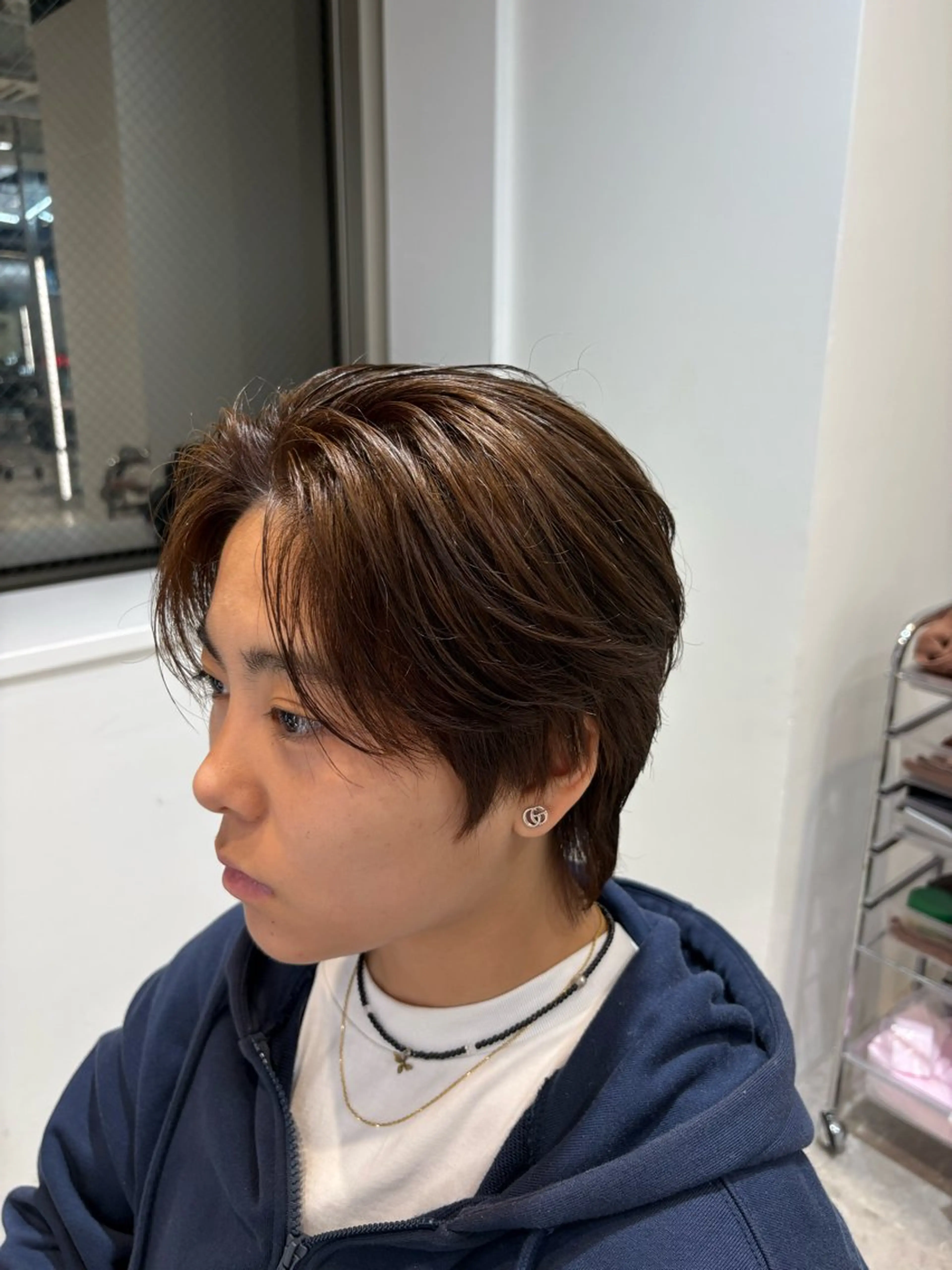 ショート カラー ブリーチ 園田 楓莉のヘアスタイル