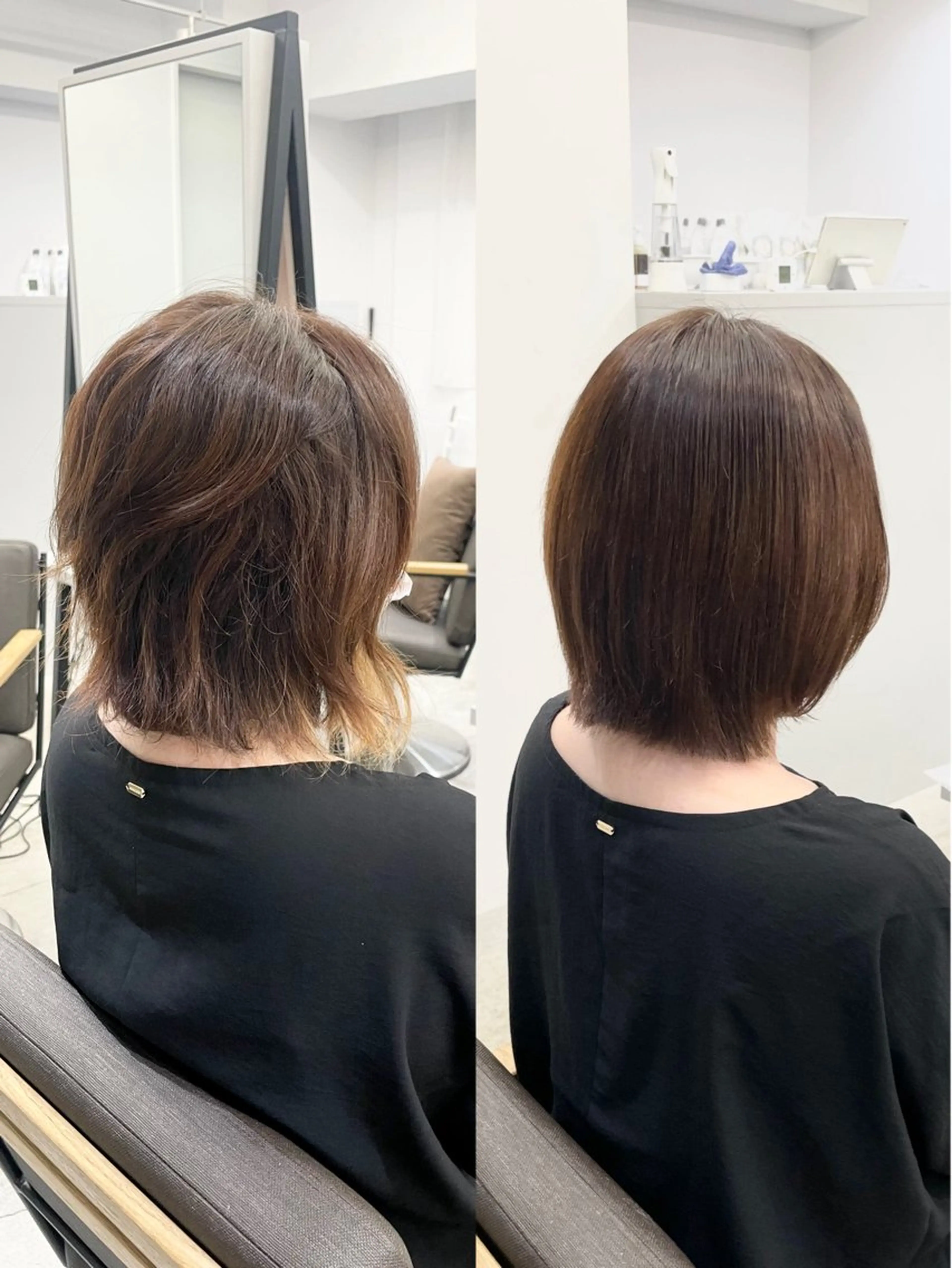 ショート カラー パーマ 髪質改善 縮毛矯正 ストレートパーマ カット ヘアカラー 縮毛矯正 トリートメント 美髪への最善策を貴方 へ✨凄い艶髪✨萩原のヘアスタイル