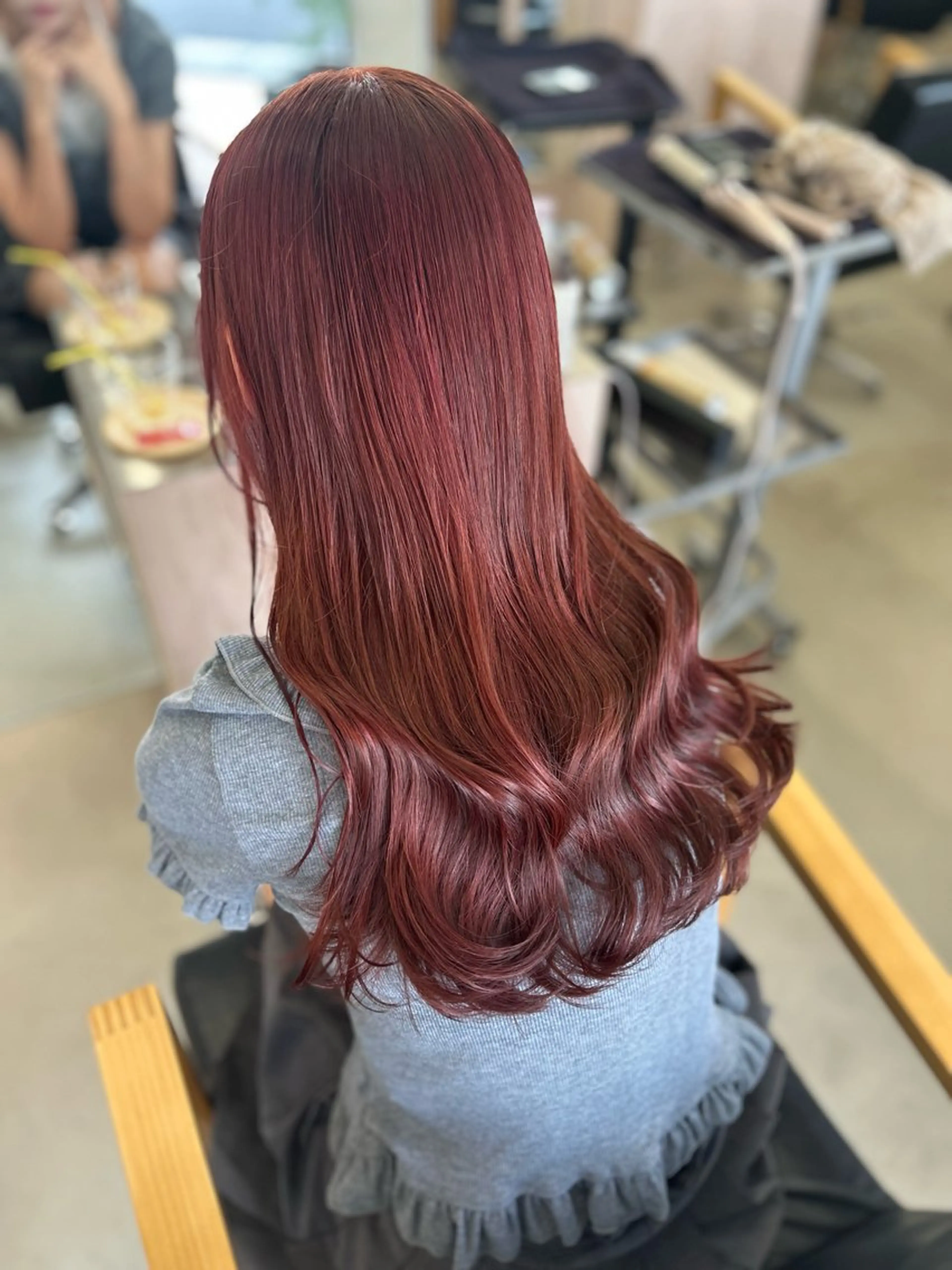ロング カラー ベージュカラー ボルドーカラー ブラウンカラー ダブルカラー ピンクカラー ヘアカラー トリートメント noa  🦋 ブリーチ/暖色のヘアスタイル