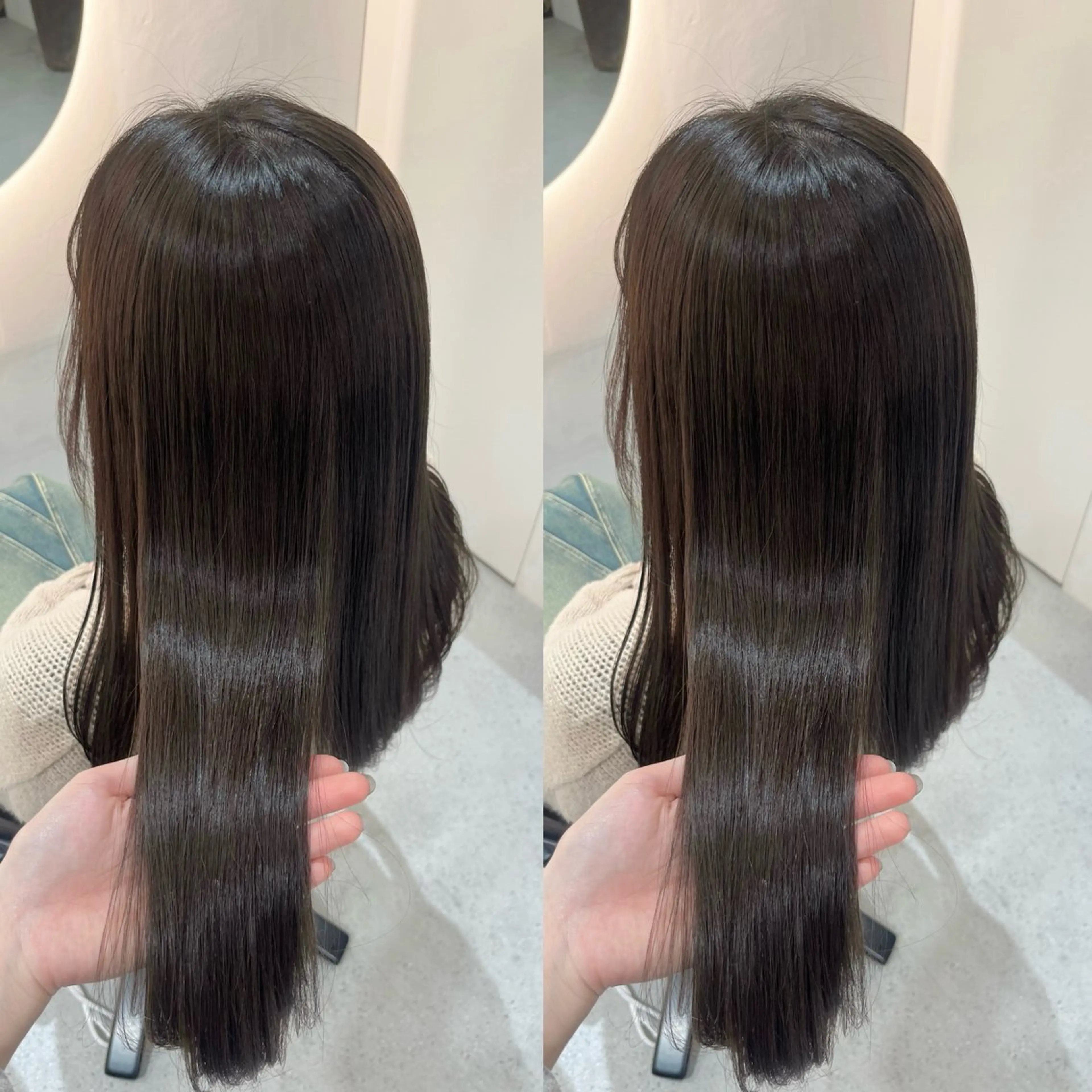 ロング アッシュ アッシュブラウン ヘアカラー 池谷 茉耶のヘアスタイル