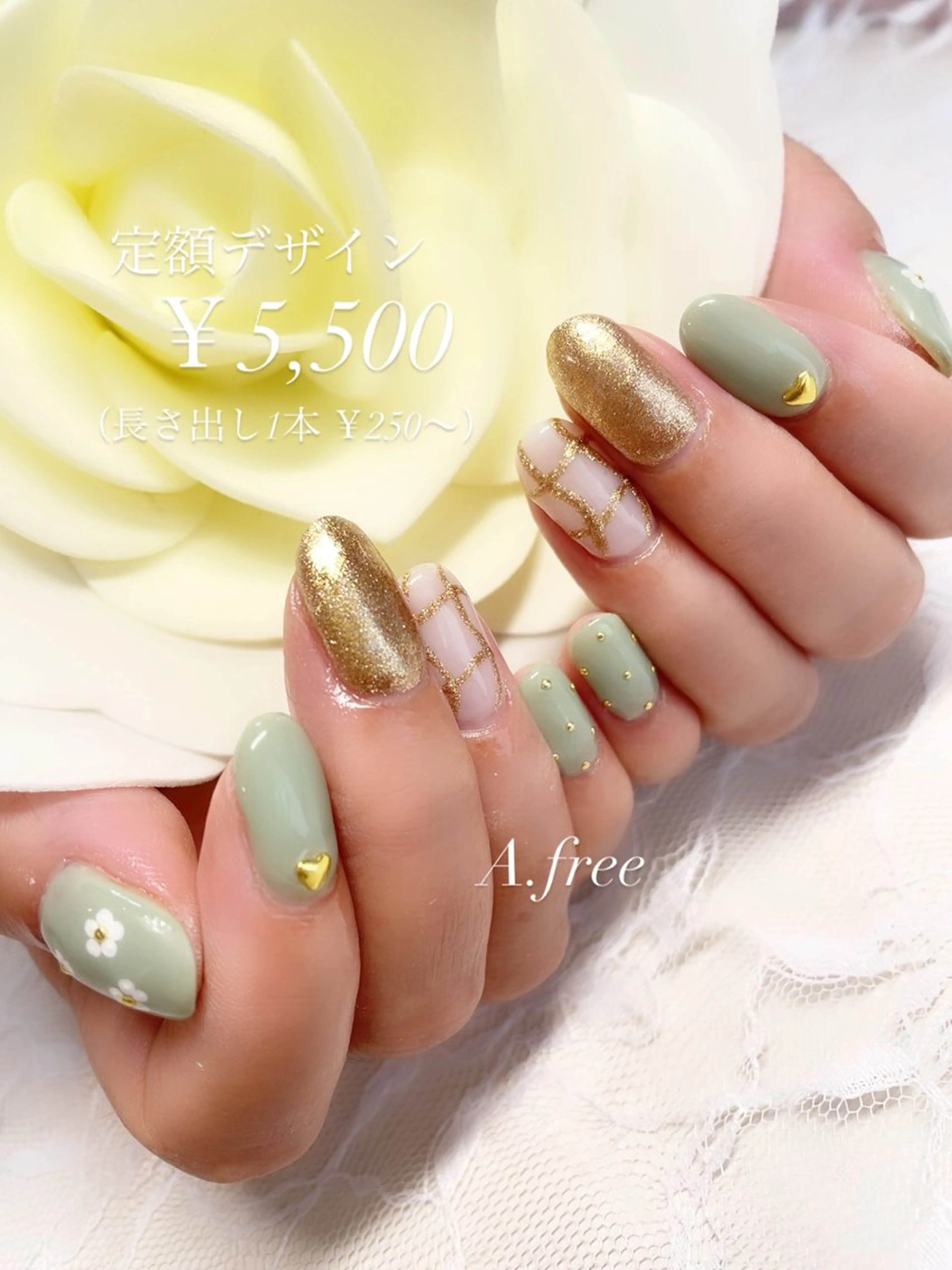 ネイル ハンドネイル A.free✧*｡ アレルギー対応✧*｡のネイルデザイン