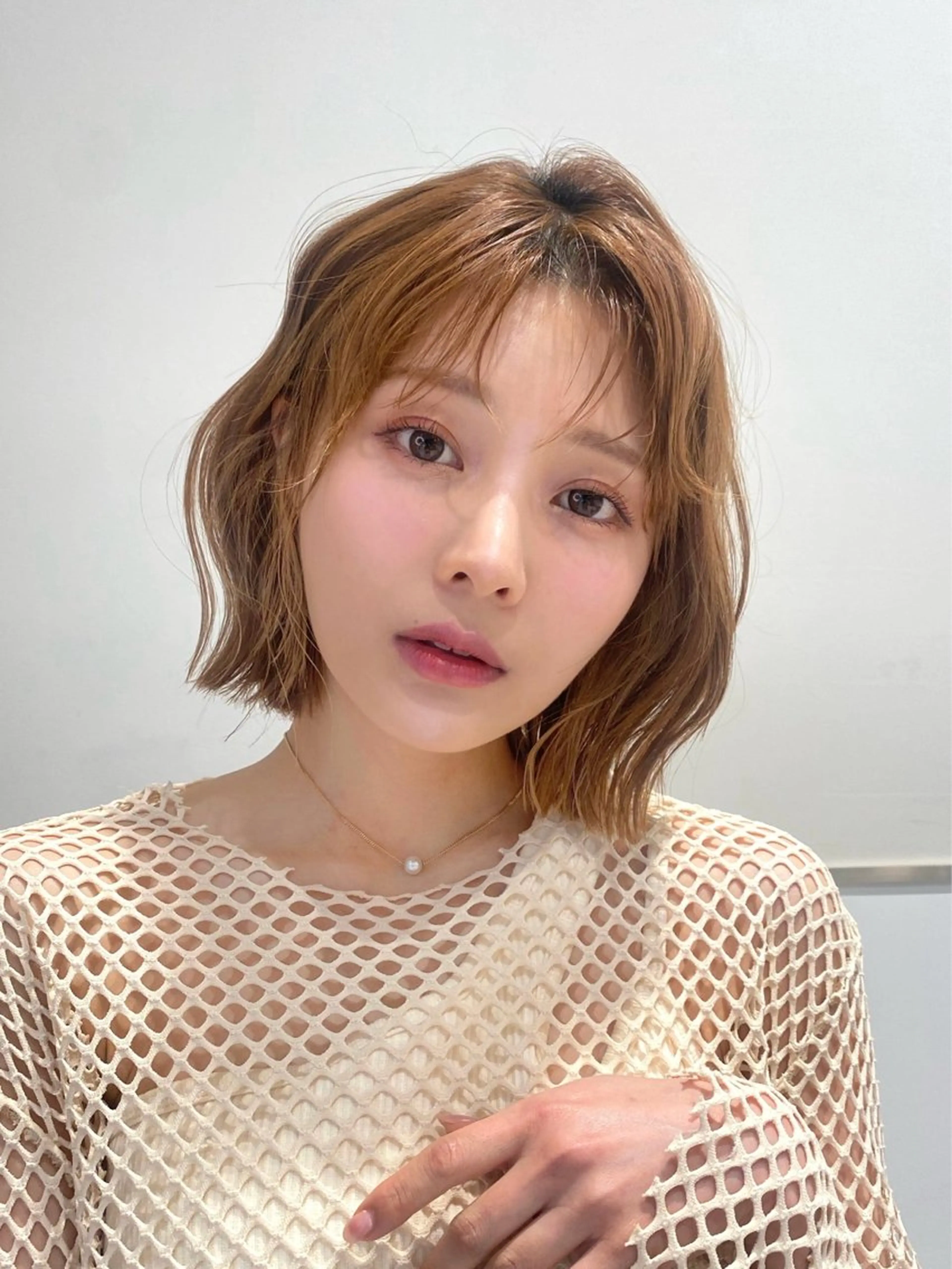 ミディアム カラー パーマ ヘアアレンジ カット トリートメント 小野寺瑞希 /最小顔カットのヘアスタイル