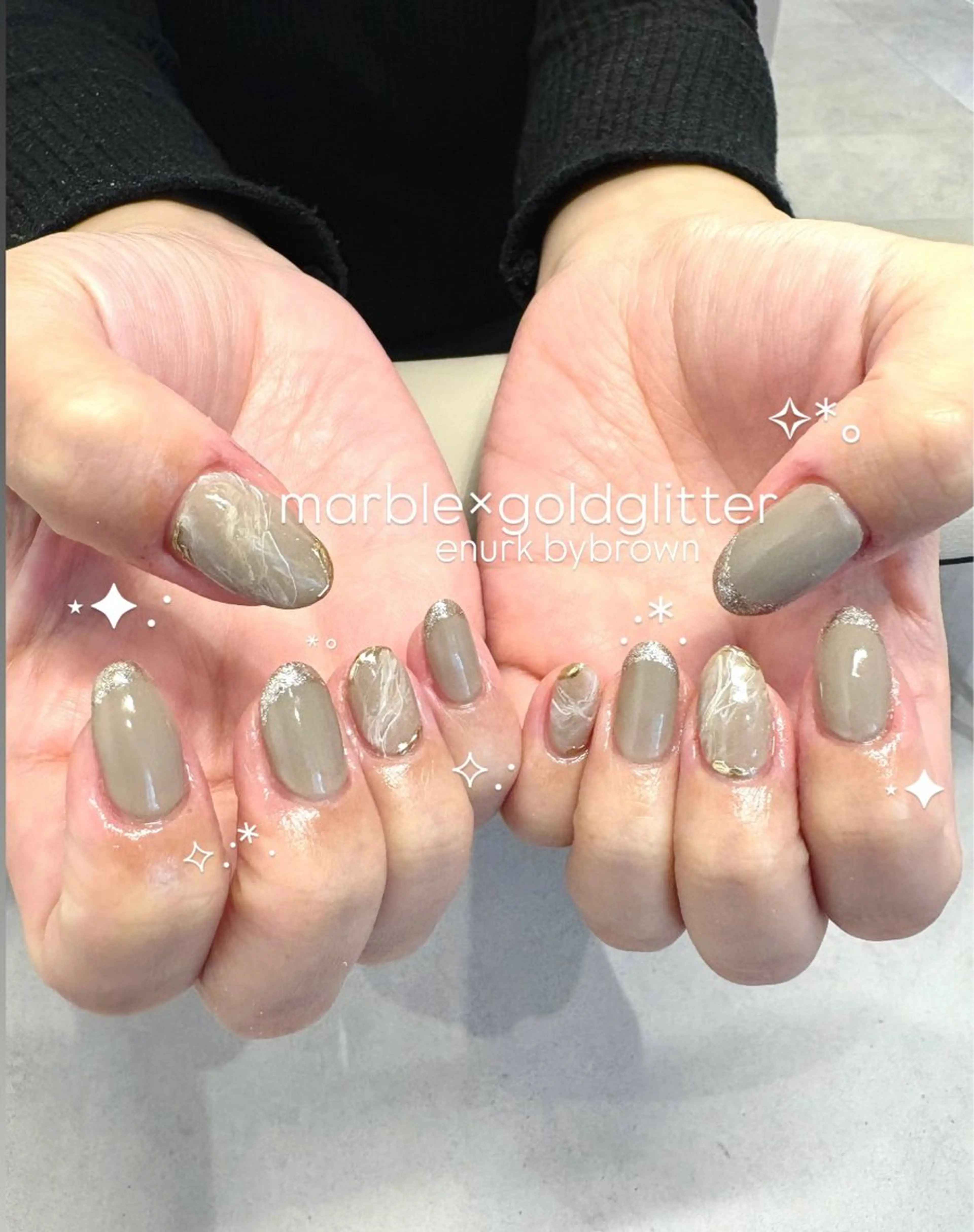 ネイル ゴールド ラメ(グリッター) ハンドネイル 丸谷 みくのその他イメージ