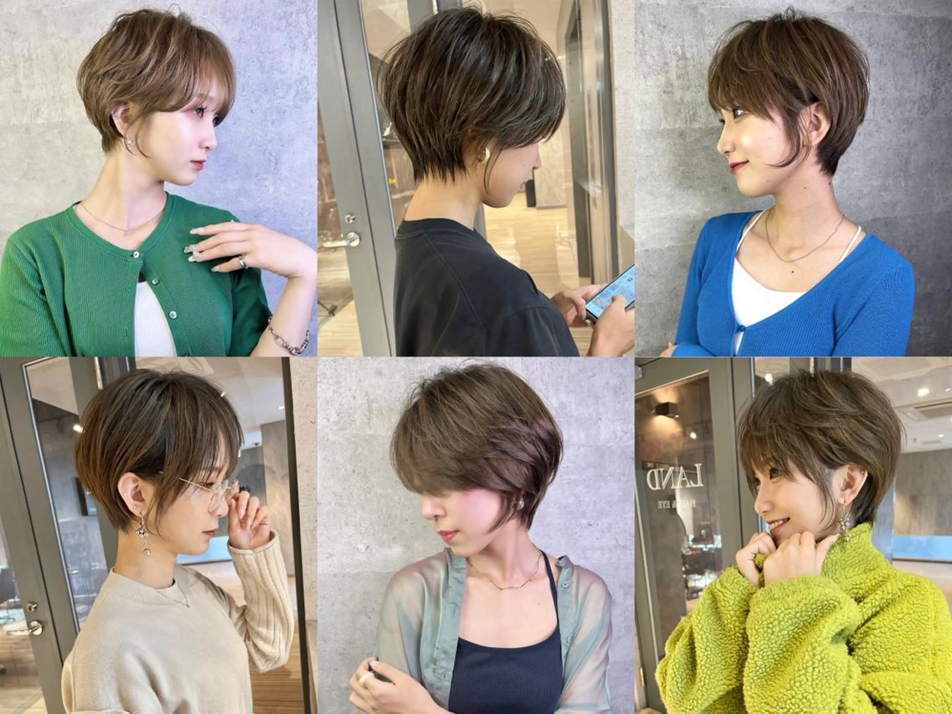 ショート カラー 前下がりボブ アディクシーカラー バレイヤージュ 黒髪 ブリーチ ＿WHITE鳳店 アンダーバーホワイトのヘアスタイル