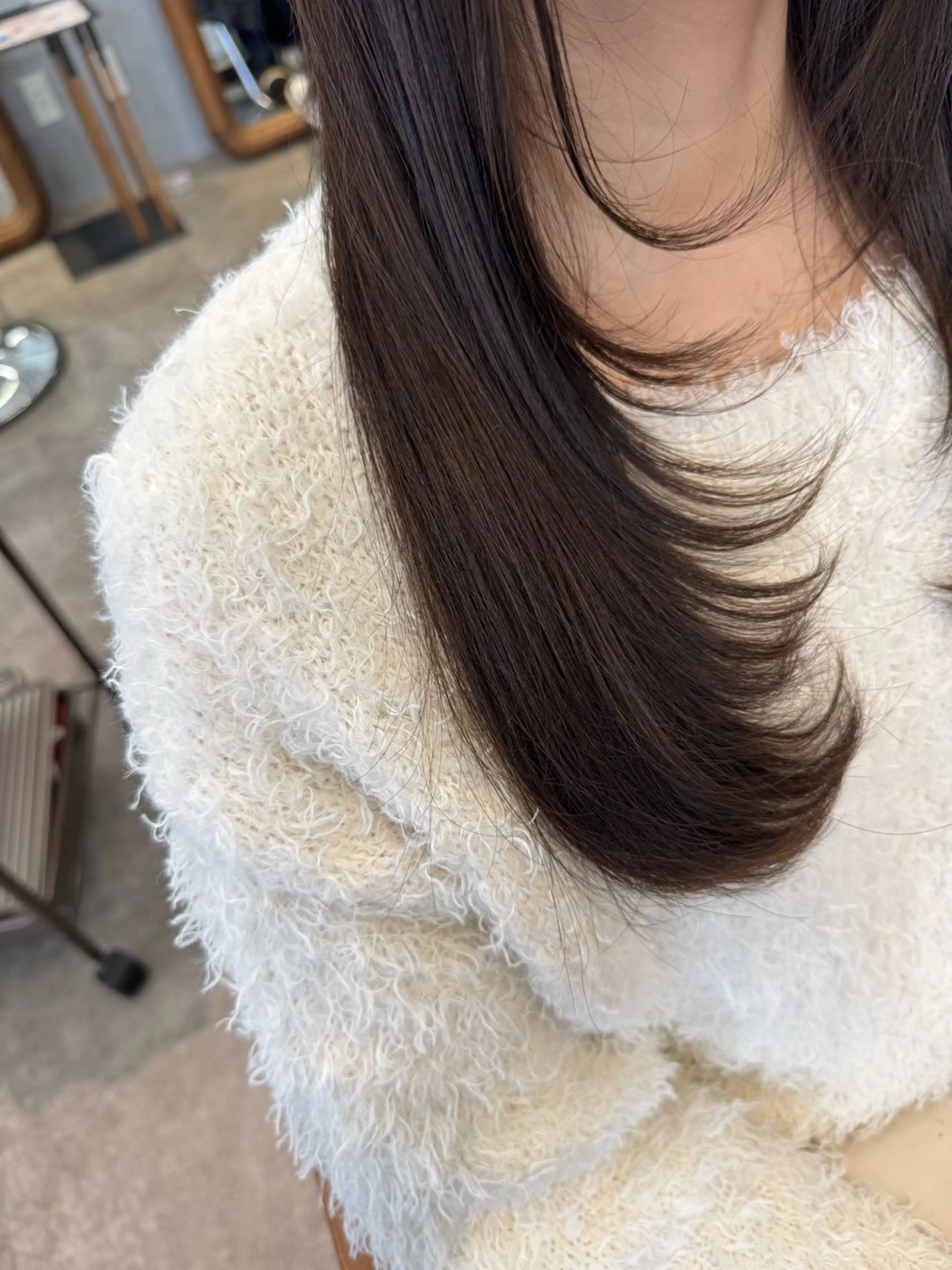 ロング カラー ブリーチ ダブルカラー グレージュ ブリーチなしカラー オリーブグレージュ ヘアカラー オスズ 🎀´-のヘアスタイル