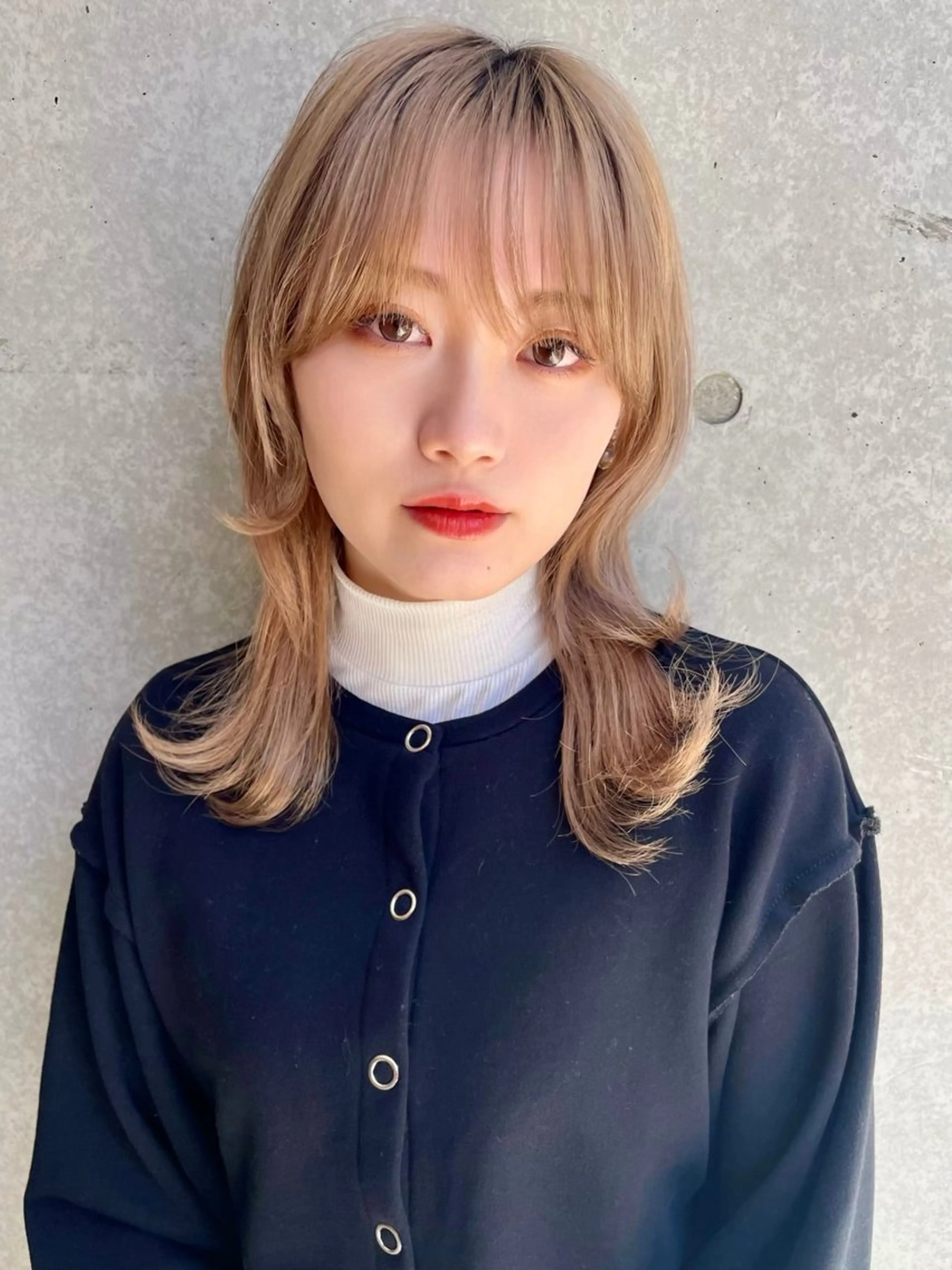 セミロング カラー パーマ カット ヘアカラー ✨韓国レイヤー/ 透明感カラー✨冨永剛のヘアスタイル